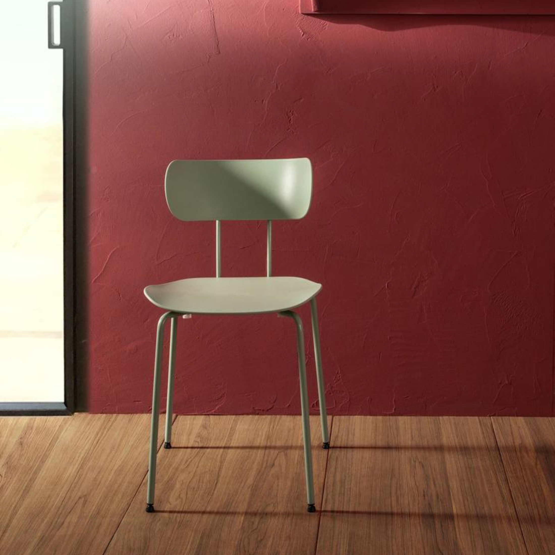Set di sedie moderne in polipropilene da pranzo "Fly" con gambe in metallo elegante cm 51x45 82h
