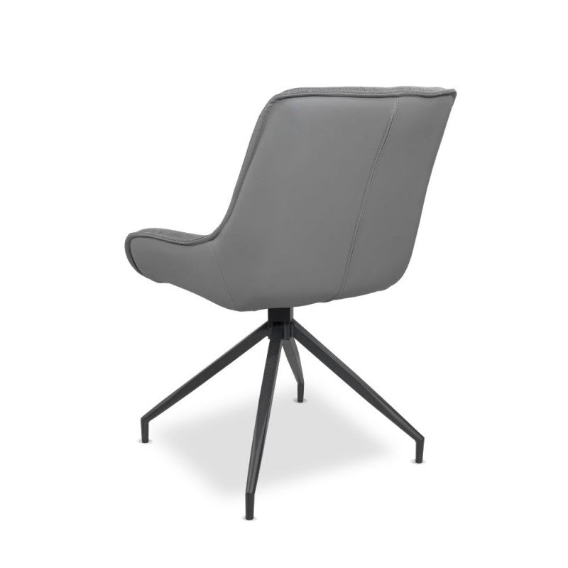 Set di sedie da pranzo "Agora" imbottite in ecopelle con gambe in metallo nere cm 58,5x66,5 87h