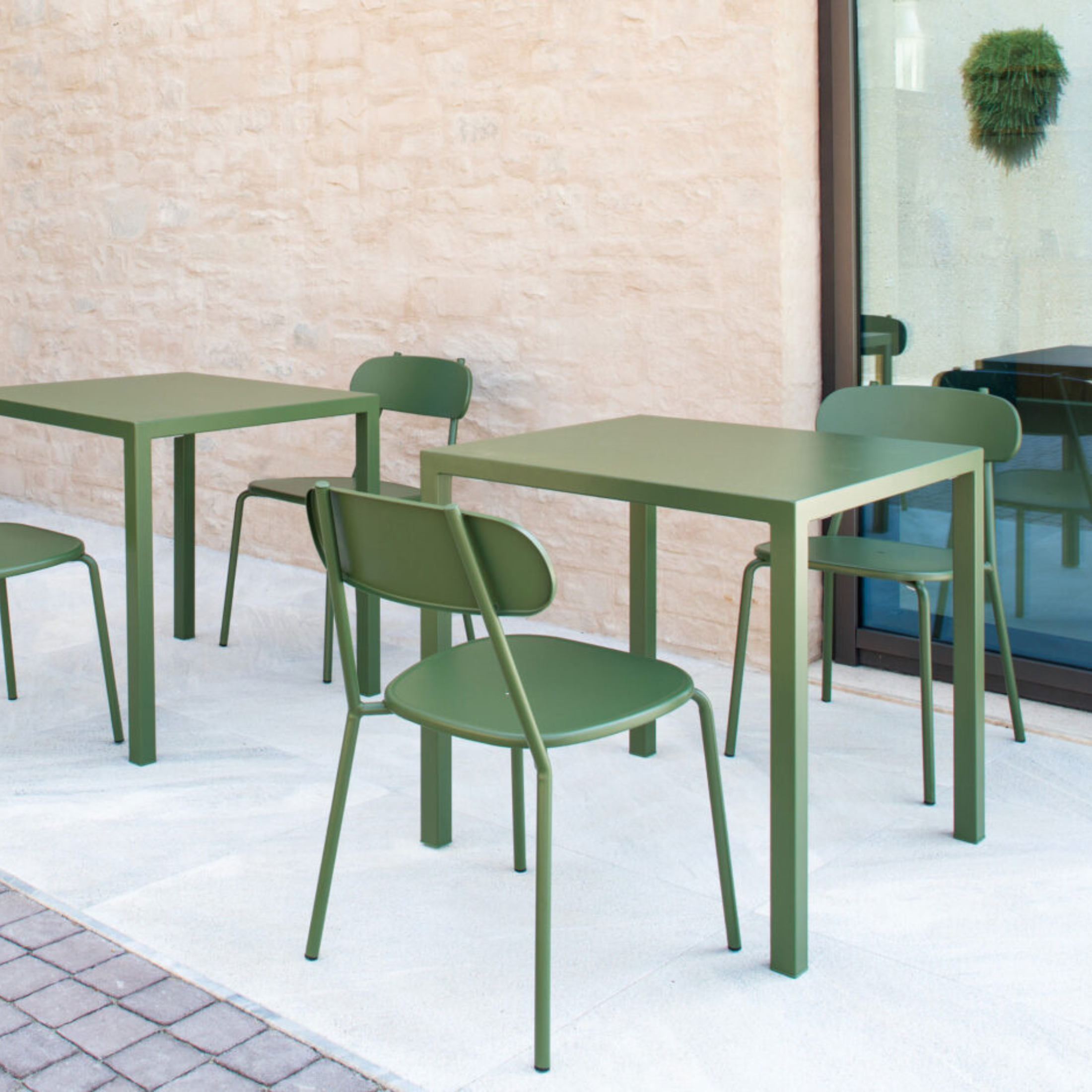 Set di sedie da giardino "Fox" impilabili in metallo verniciato cm 45x53 84h