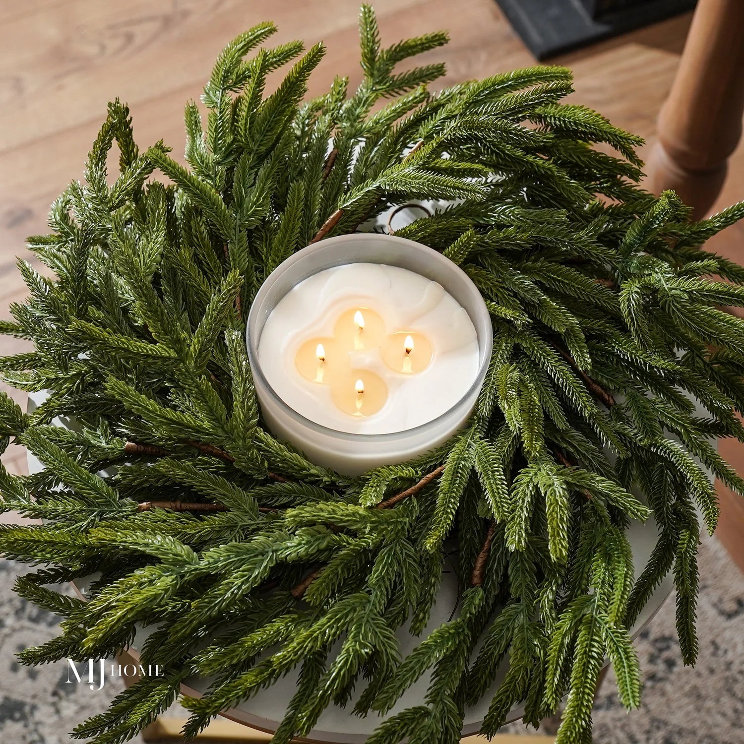 Ghirlanda natalizia Norfolk pine "Liam" in PE effetto Real Touch da Ø 60 cm