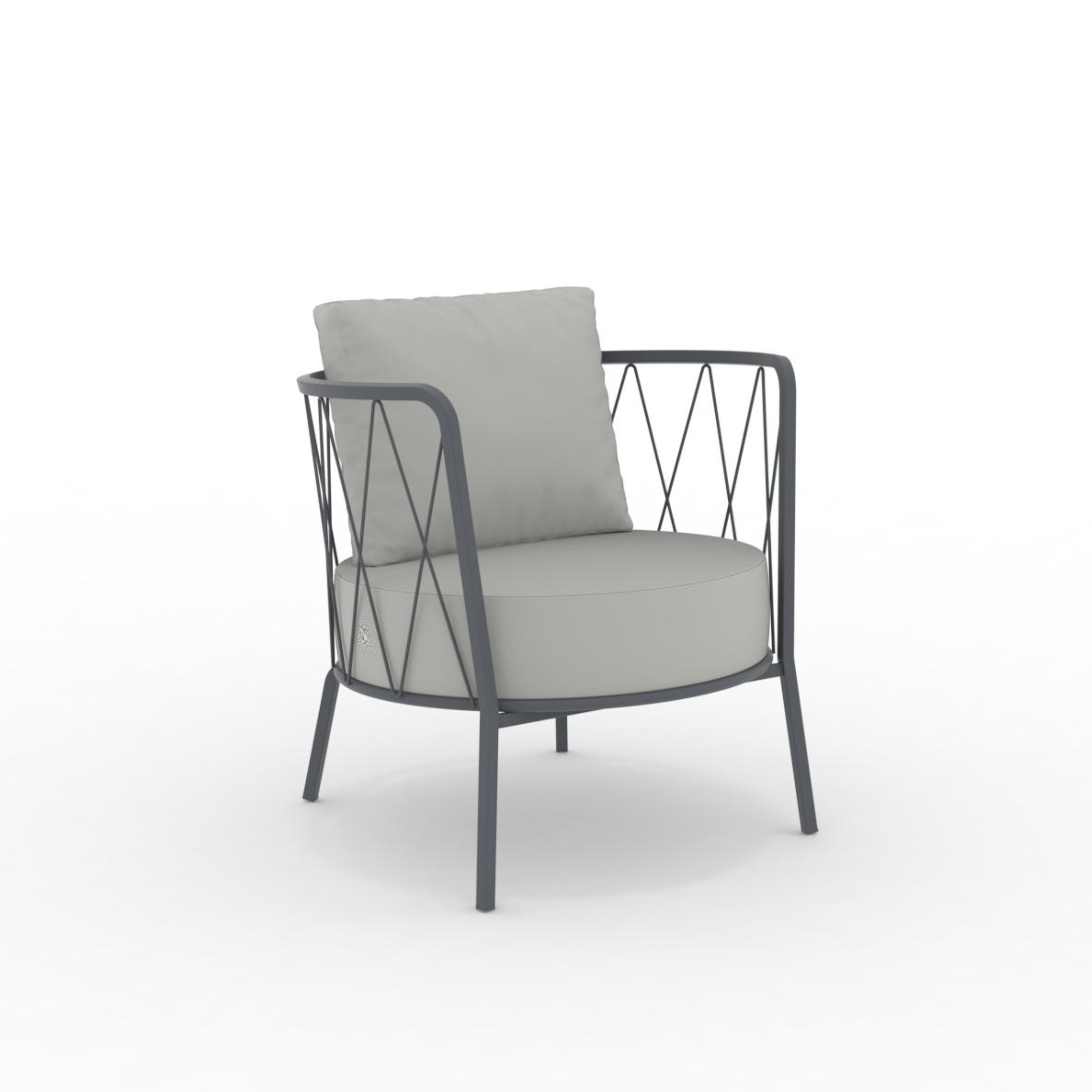 Fauteuil bas en métal galvanisé chaise longue de jardin "Daisy12" 73x73 cm 71h