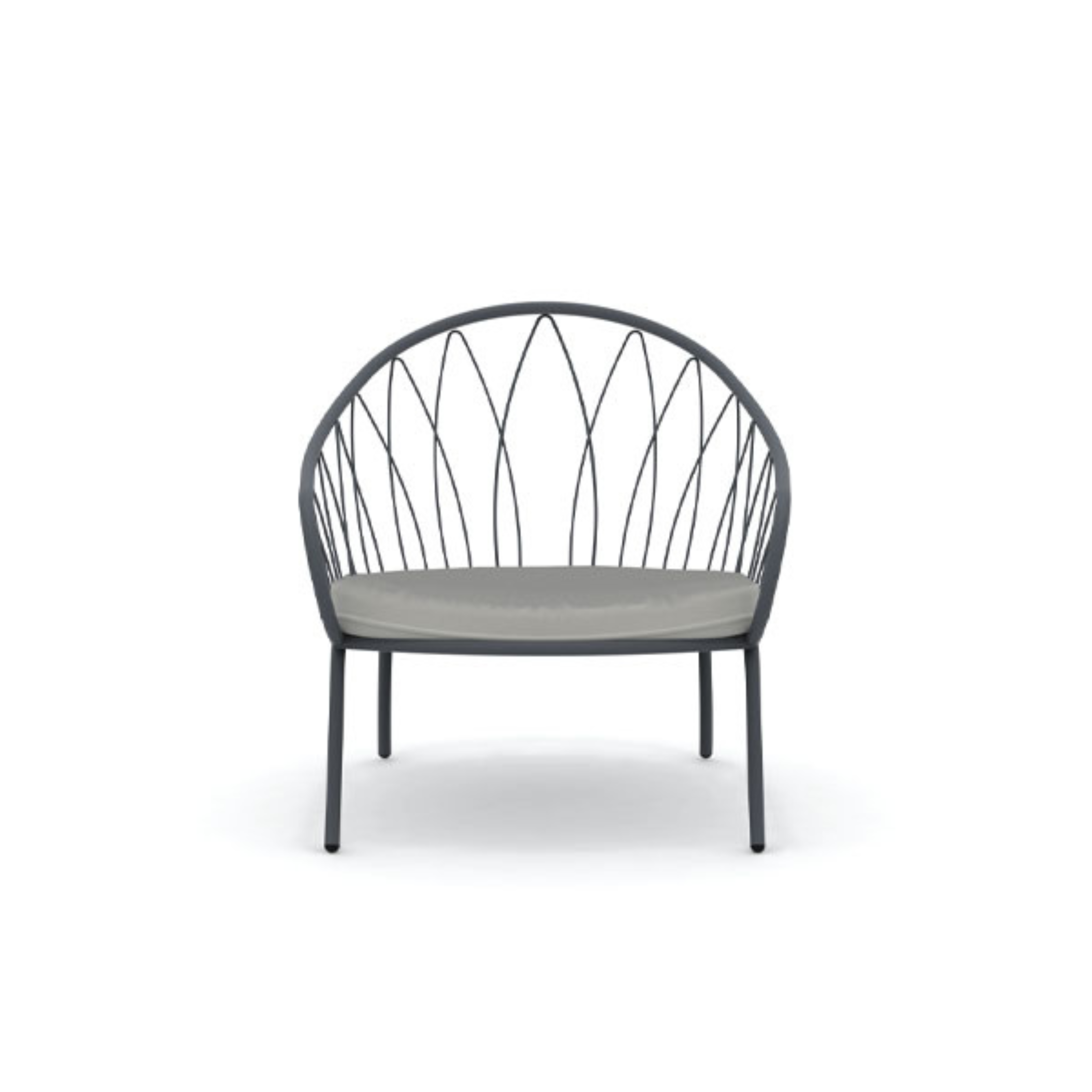 Fauteuil bas de jardin en métal "Flora" chaise longue empilable 75x75 cm 75h
