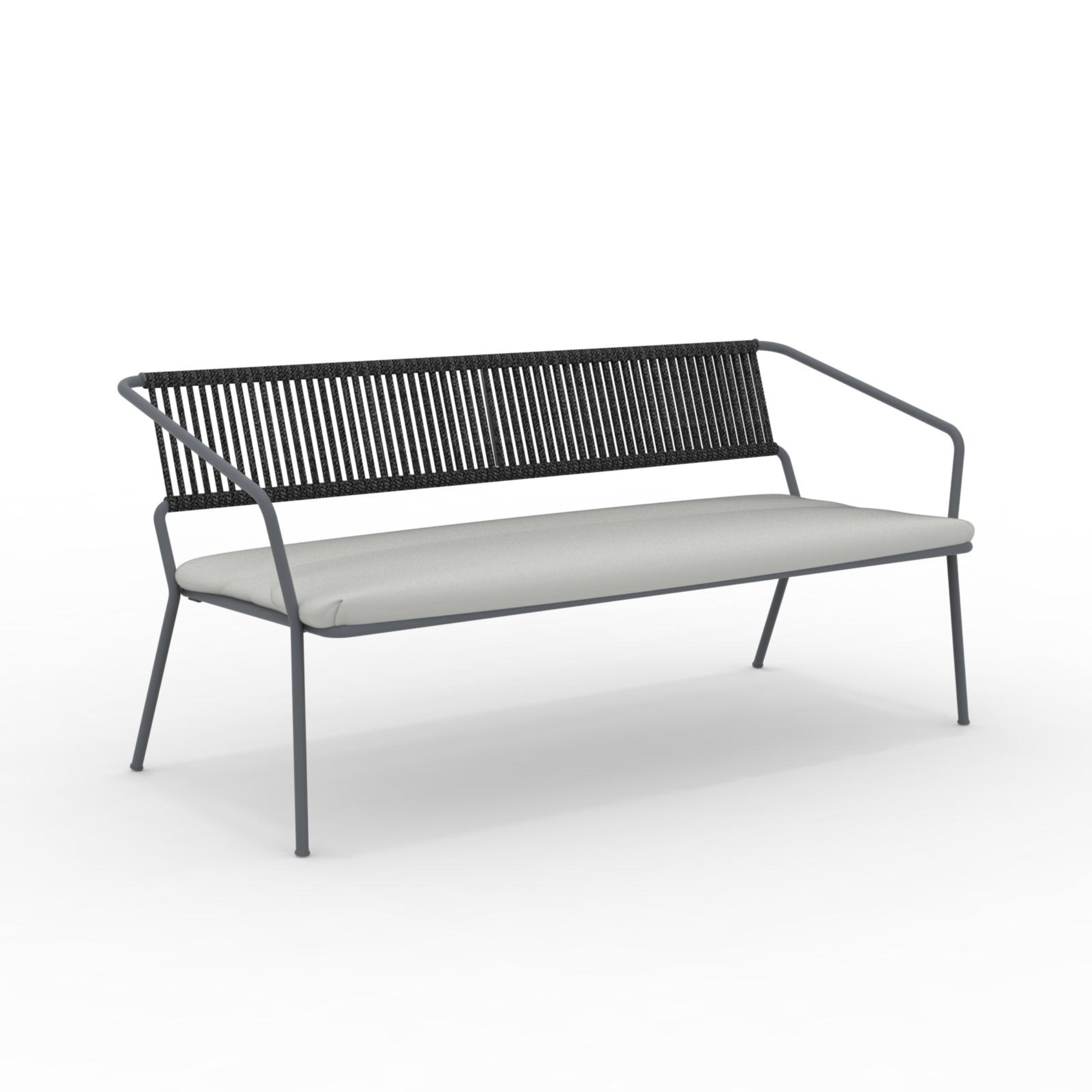 Divano da giardino in metallo "Slot" panca sofà impilabile cm 152x65 72h