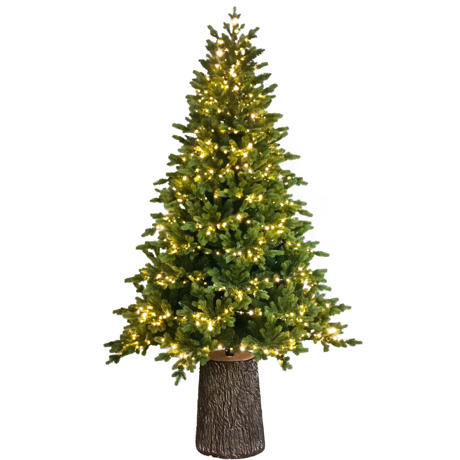 Albero di natale con Led e tronco "Italia" moderno in PE effetto Real Touch cm 210