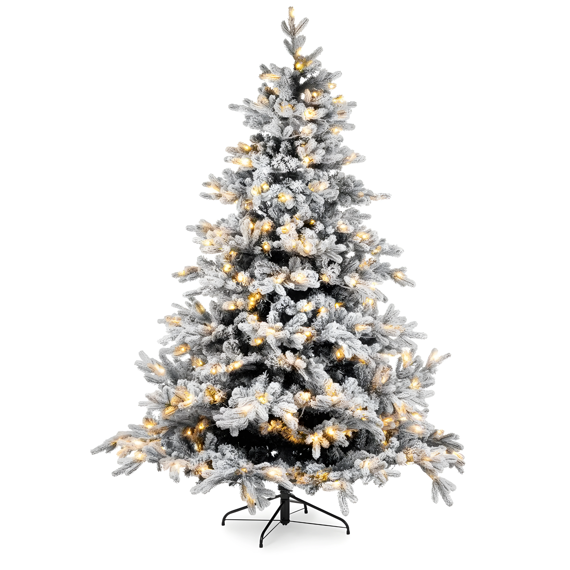 Albero di Natale innevato "Astro" con big led in PE + PVC + Flock