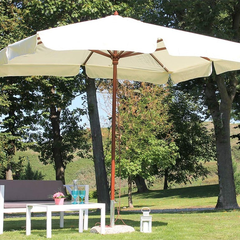 Parasol de jardin en bois "Variò" avec housse en polyester