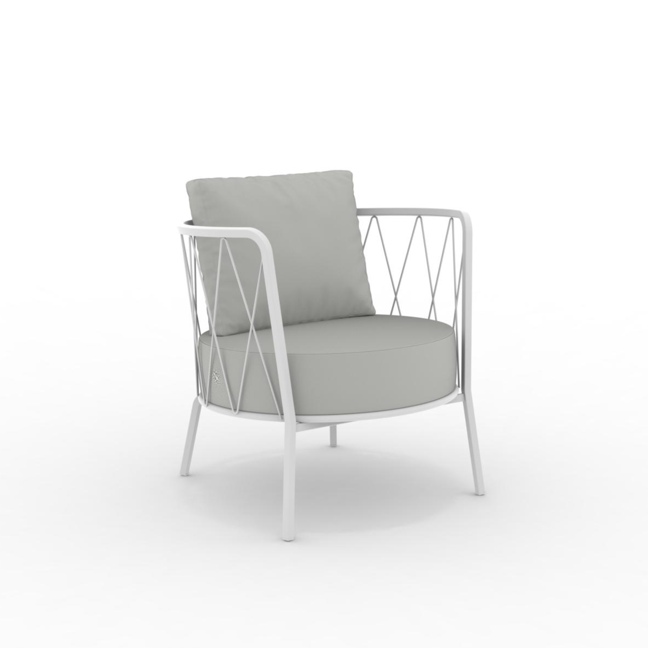 Sillón bajo de metal galvanizado "Daisy12" sillón de jardín 73x73 cm 71h