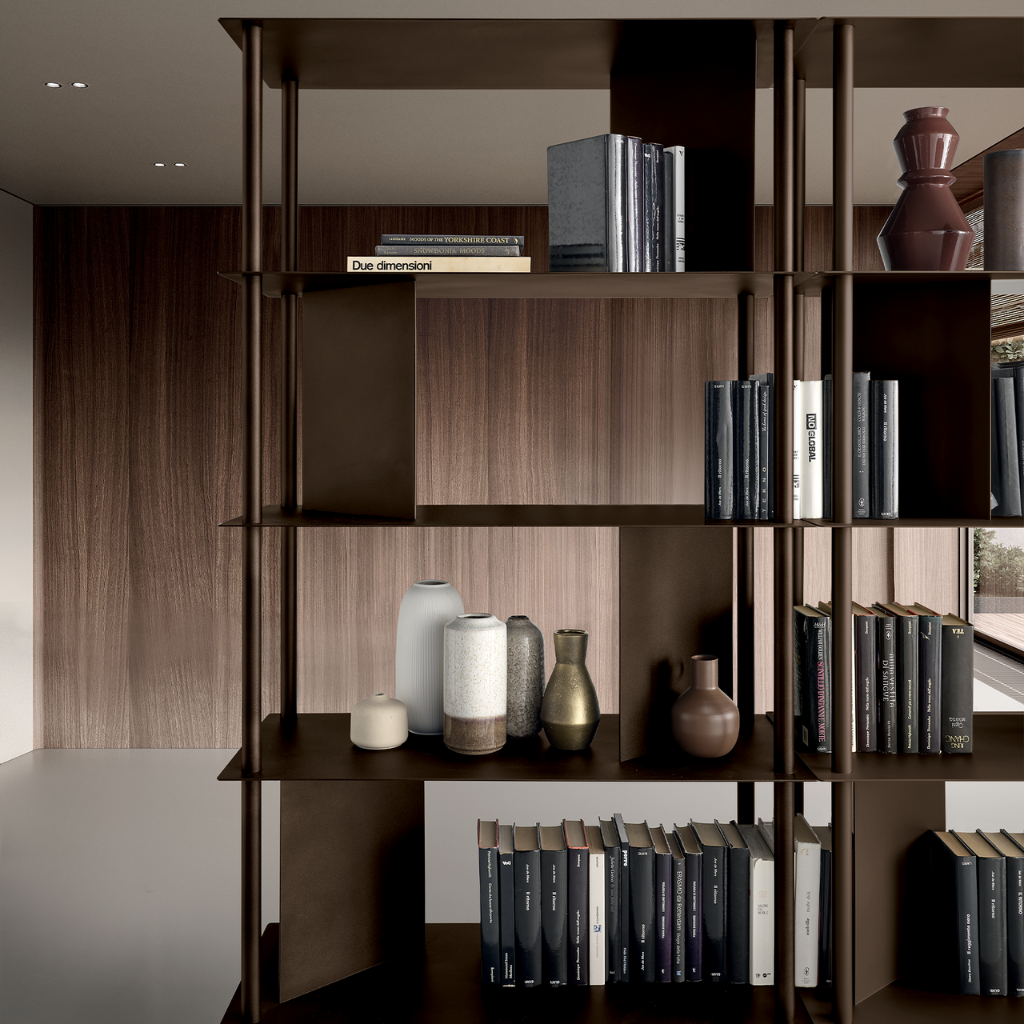 Libreria verticale “Molin” in metallo verniciato cm 90x40 190h