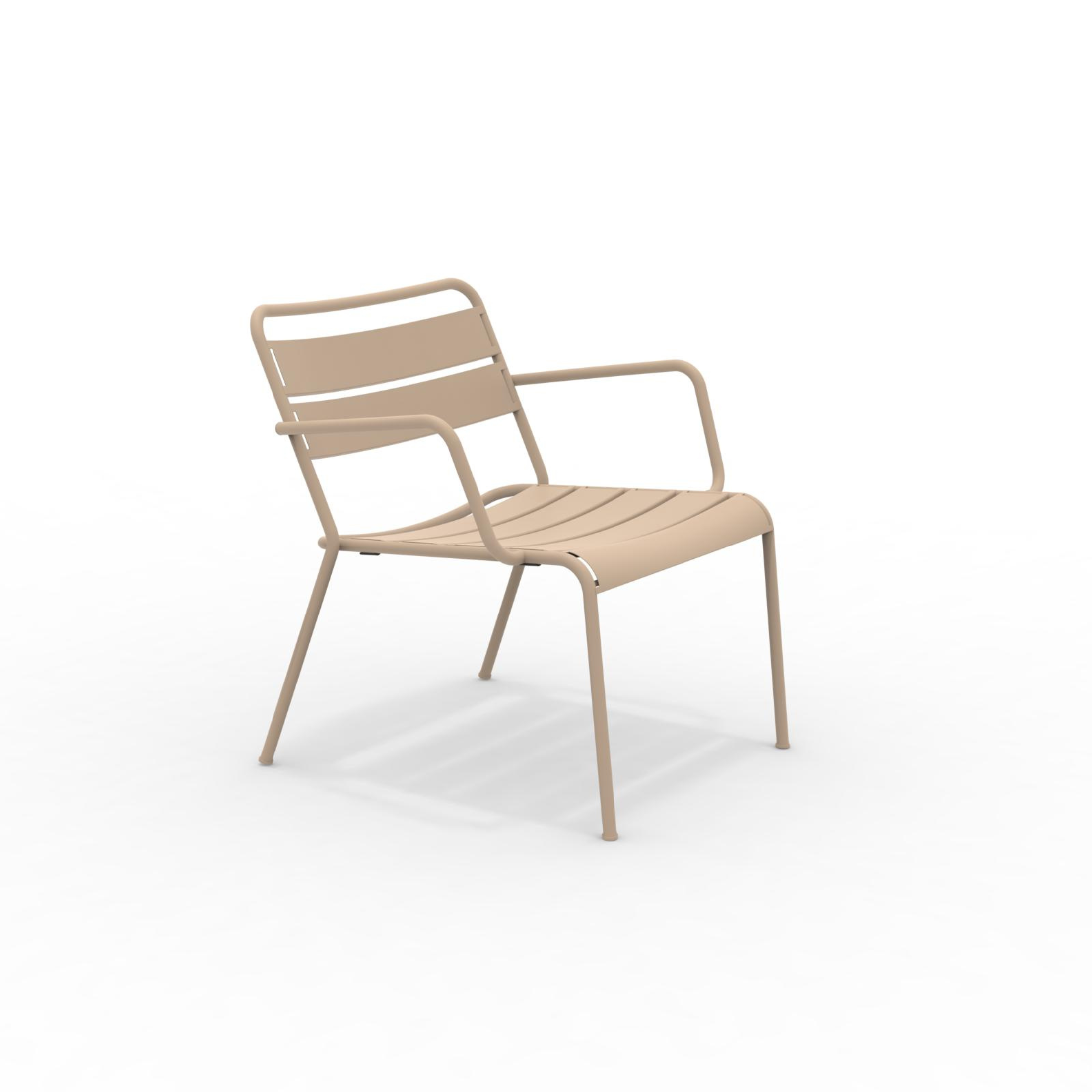 Poltrona bassa in metallo verniciato "Twist" sedia lounge da giardino cm 69x70 72h