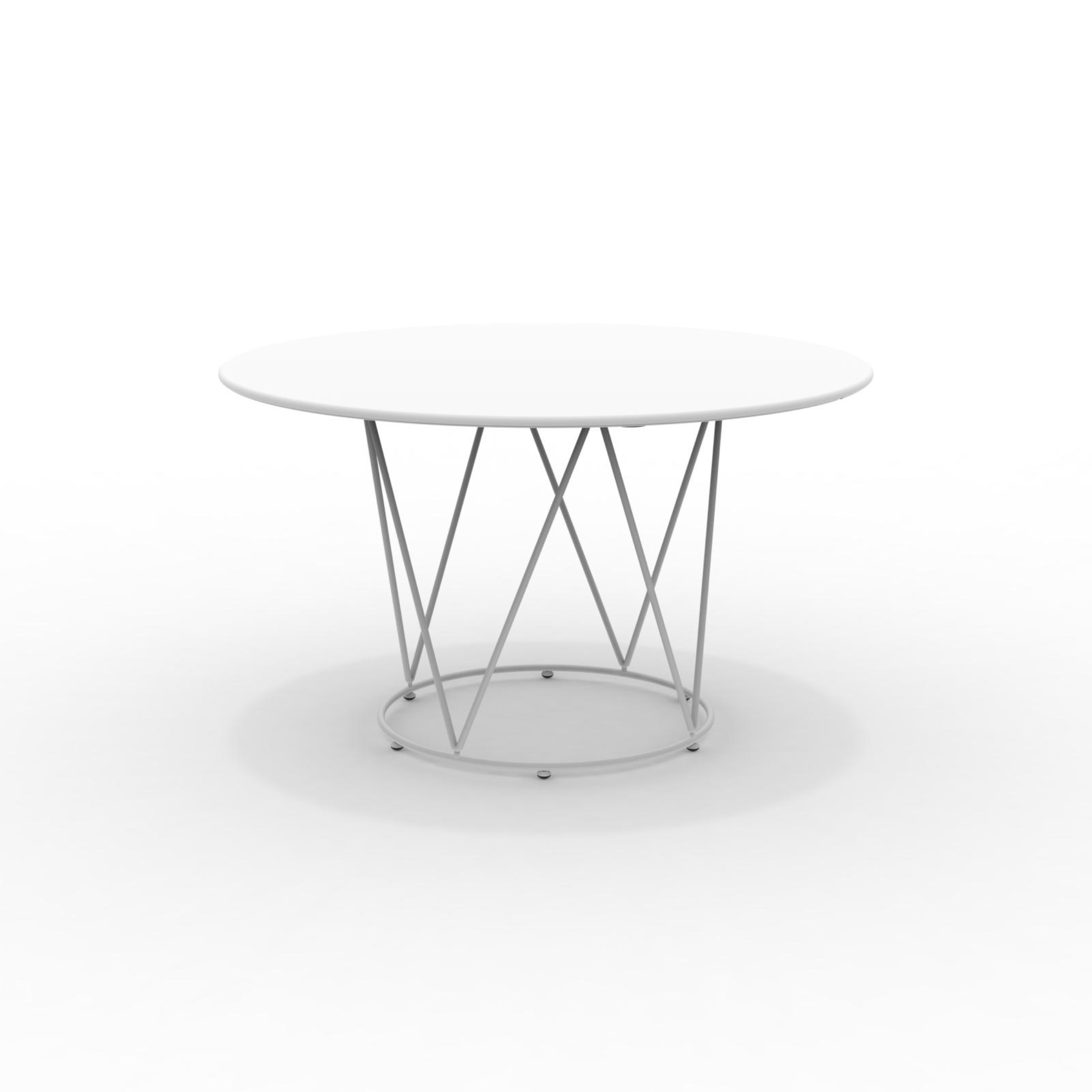 Mesa redonda de jardín y bar de metal galvanizado con pedestal extraíble "Daisy6"