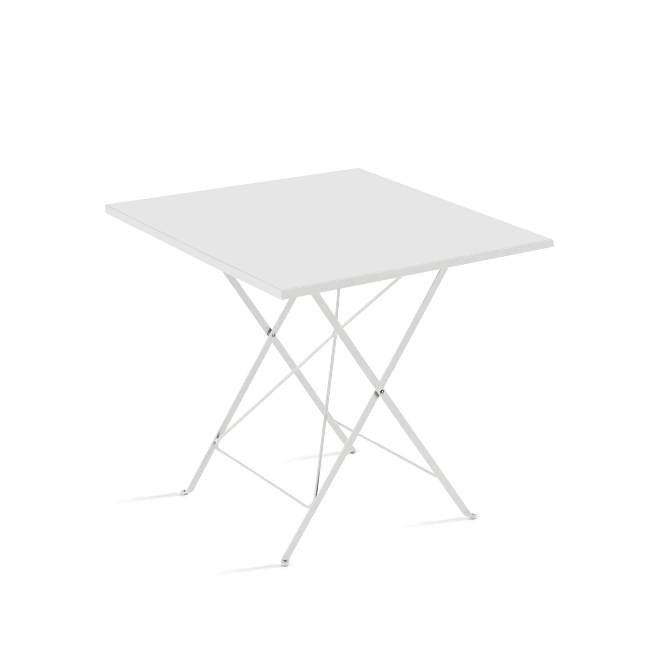 Tavolo quadrato pieghevole "Step" in metallo zincato per giardino h 75 cm