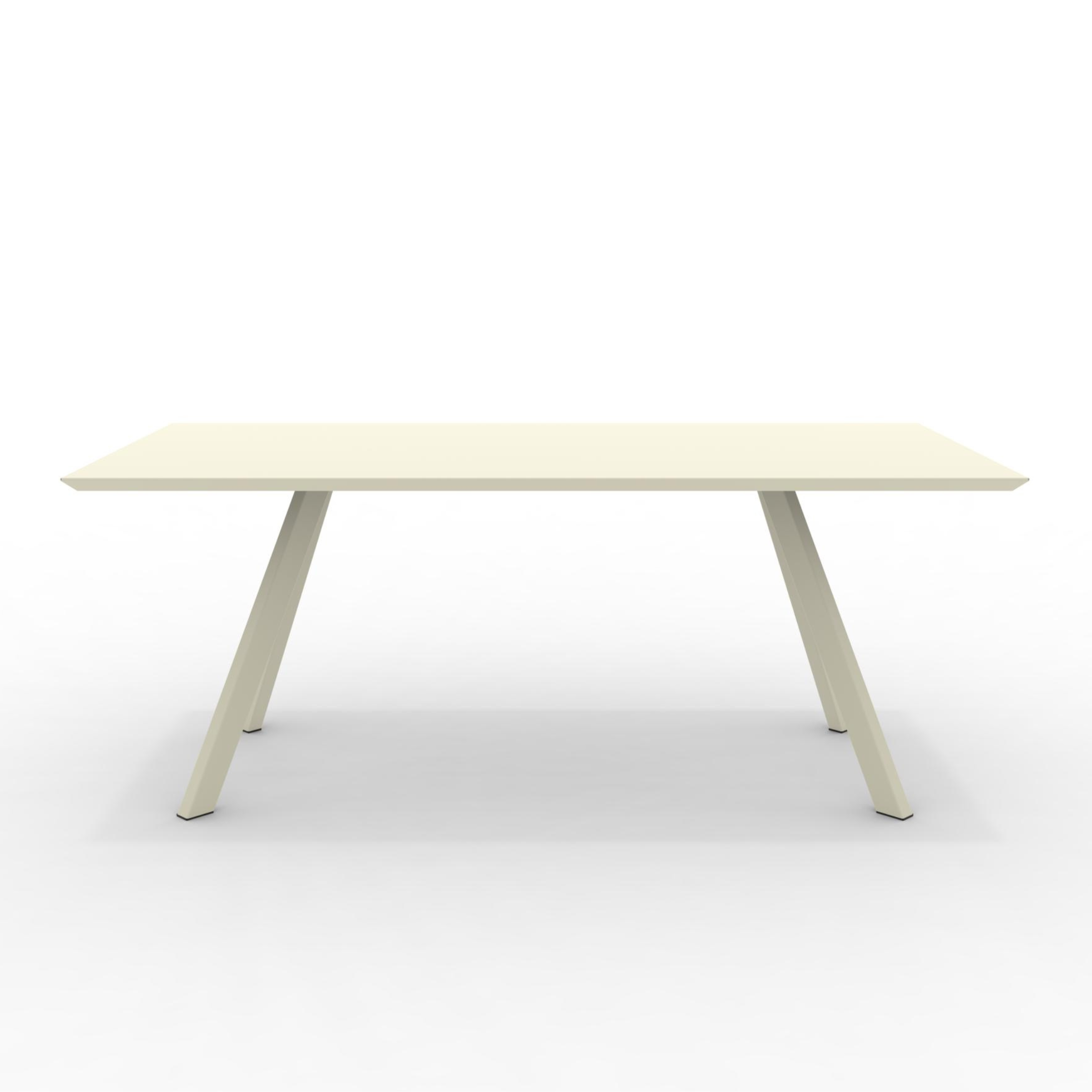Table fixe en métal peint "Daisy8" pour jardin moderne 185x90 ​​cm 75h