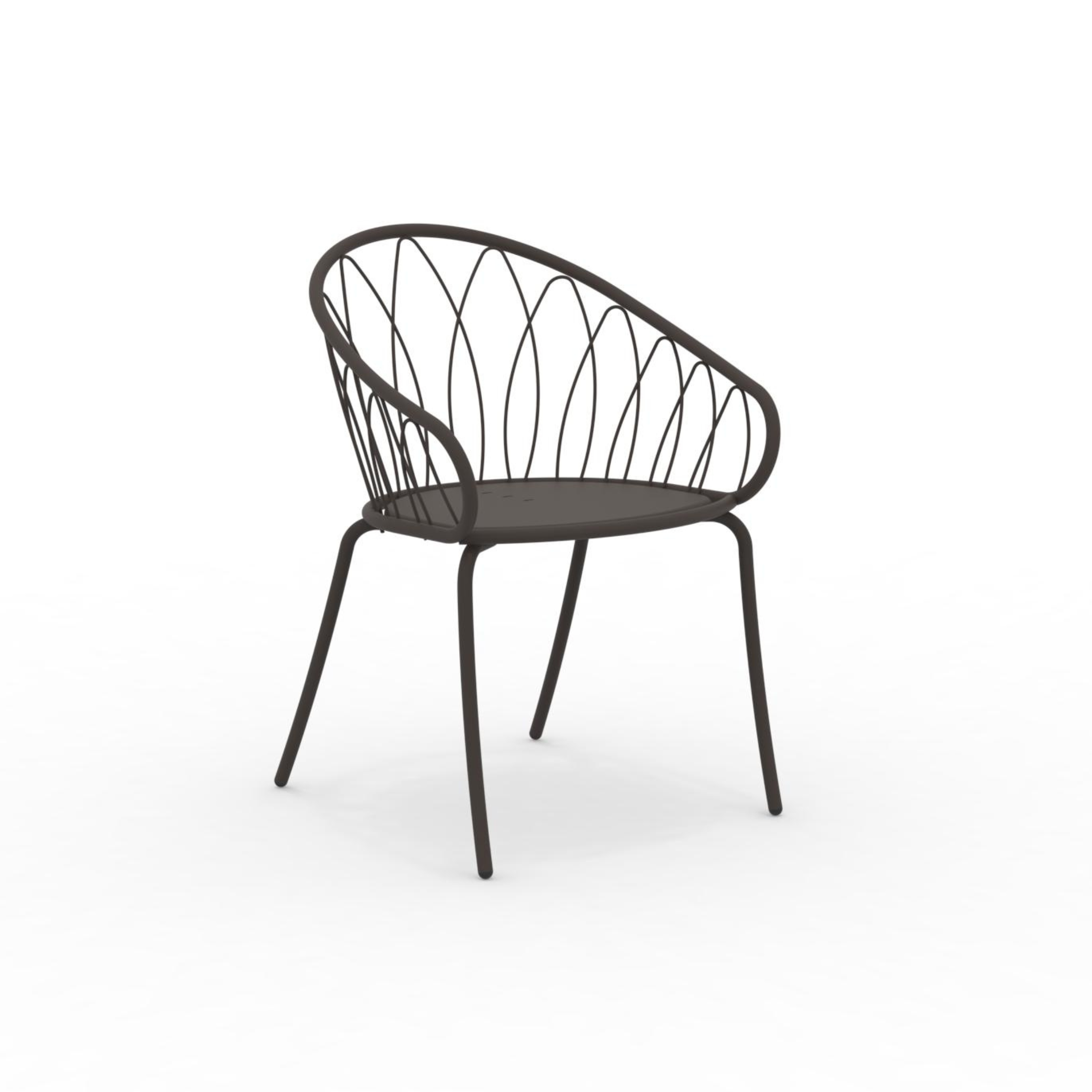 Fauteuil de jardin en métal peint chaise empilable "Flora" 59x56 cm 81h