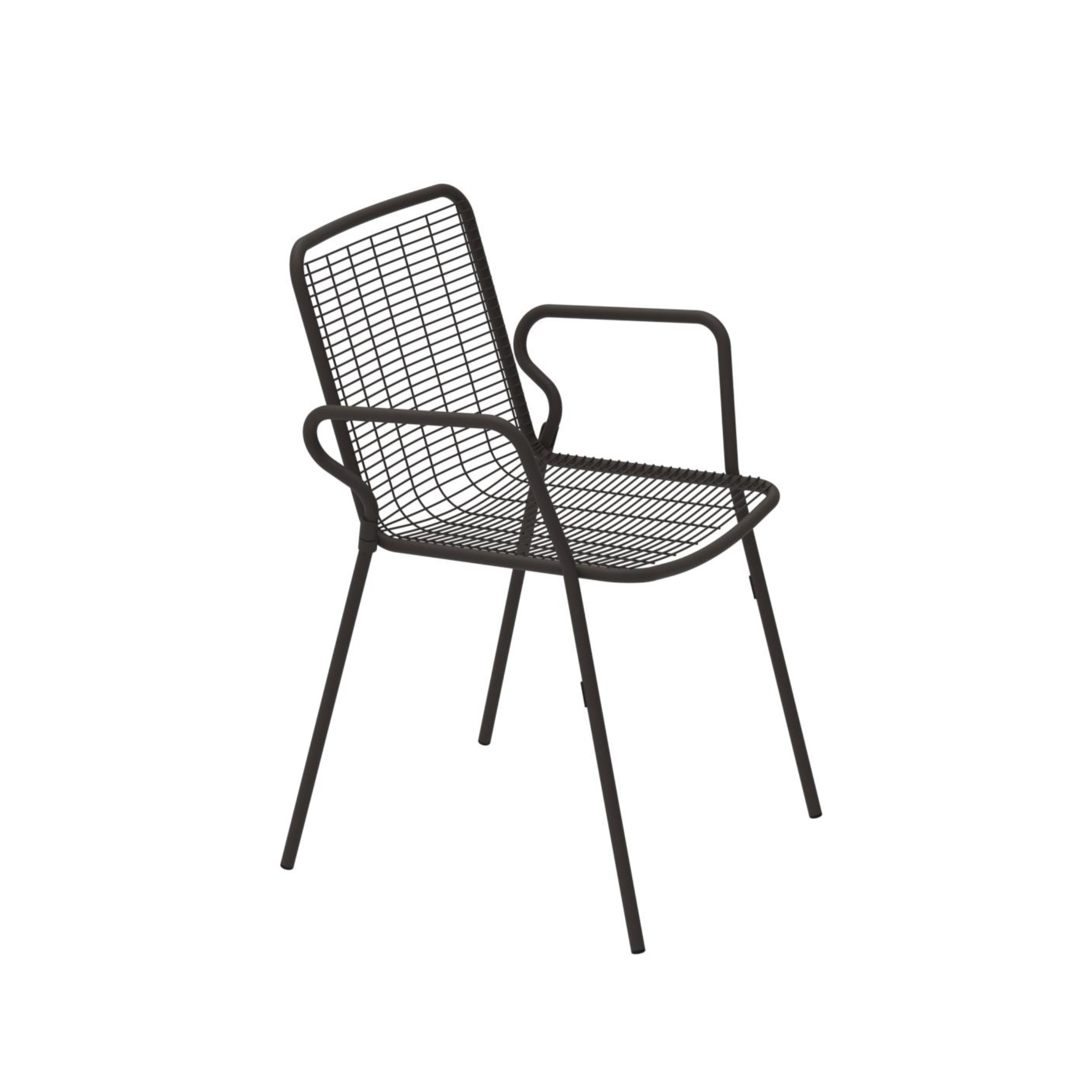 Lot de 4 pièces fauteuil Rome en métal, chaise de jardin empilable Vermobil