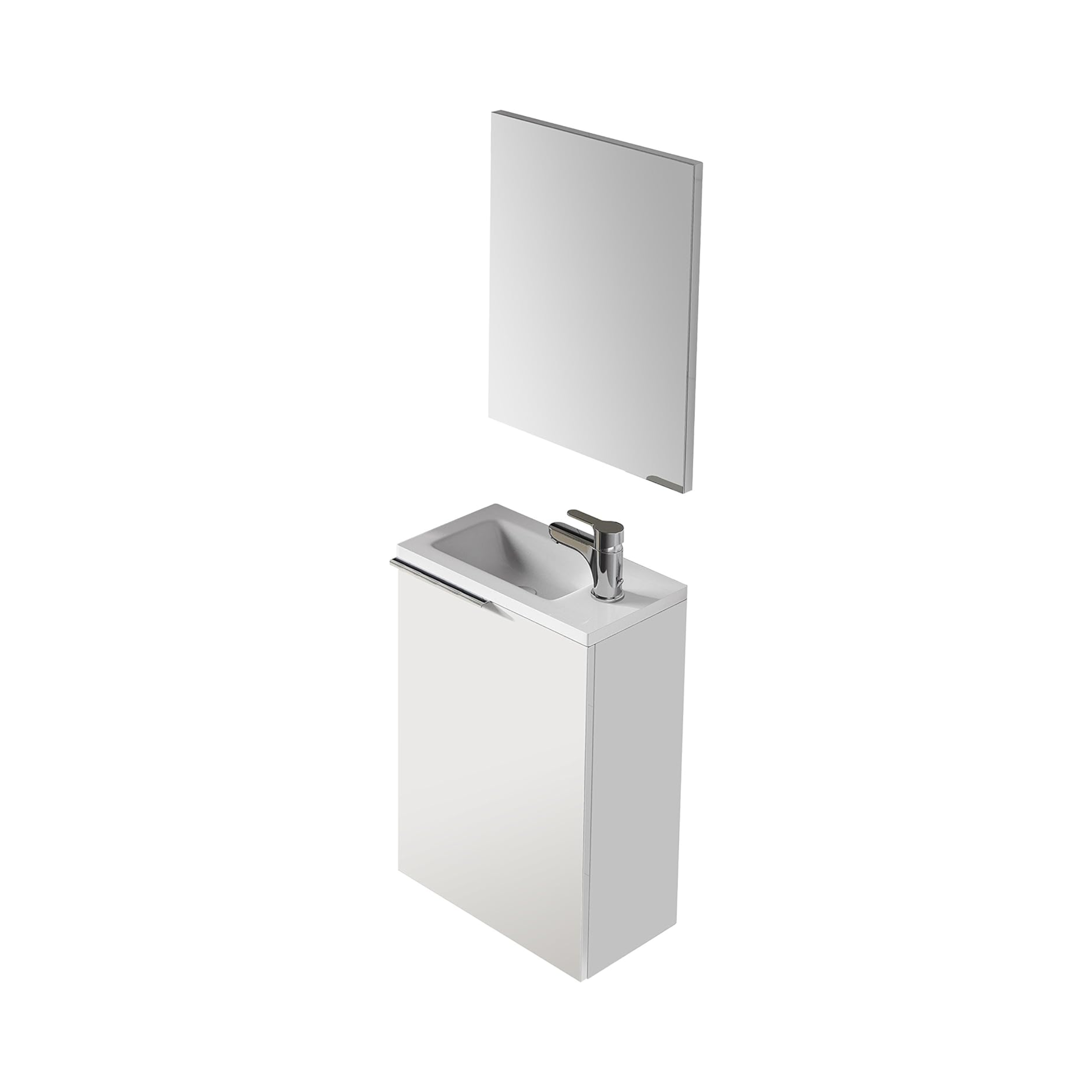 Kit mobile da bagno sospeso "Elvan" 1 anta con lavabo in resina