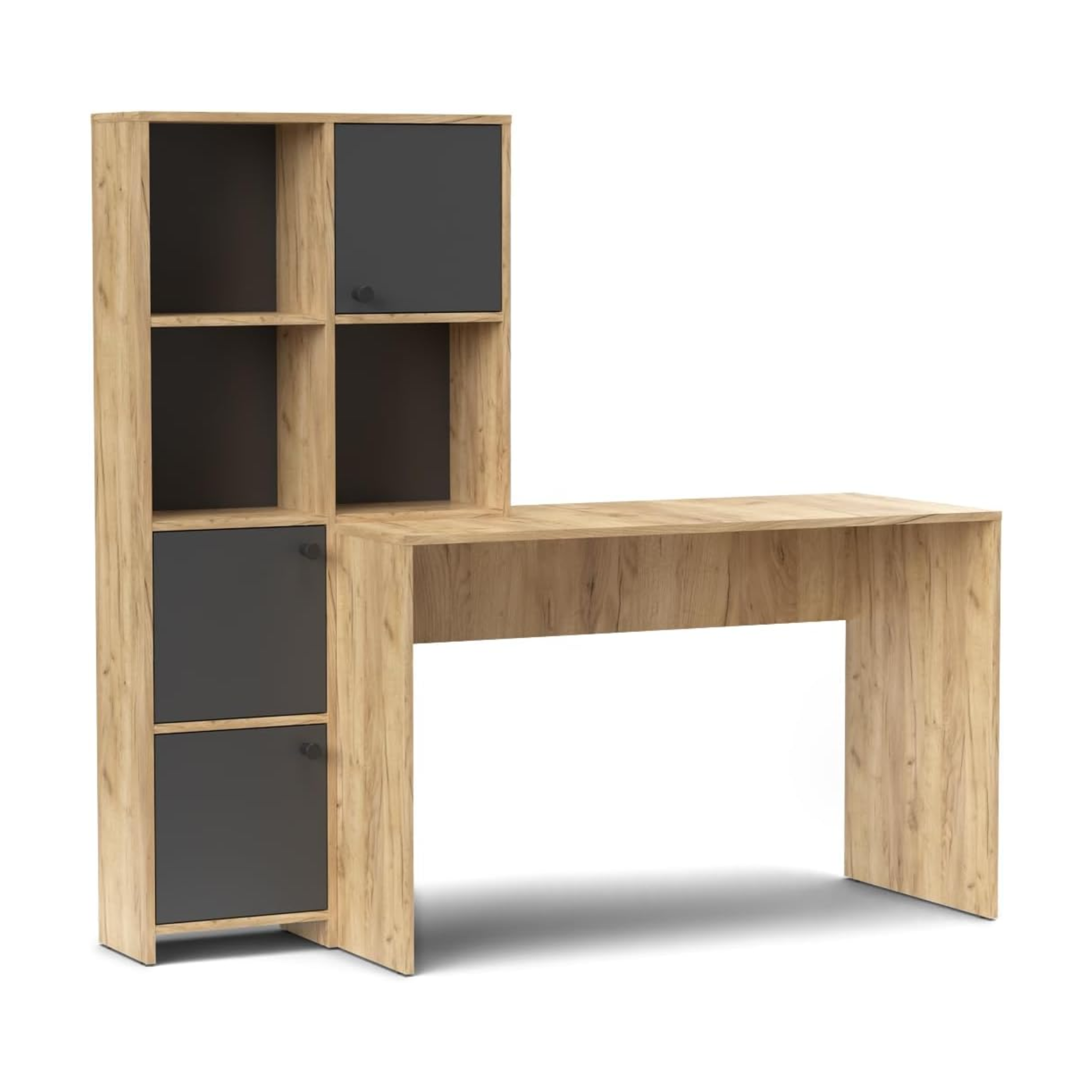 Scrivania con libreria moderna "Eternal" versatile cm 156x55 71h