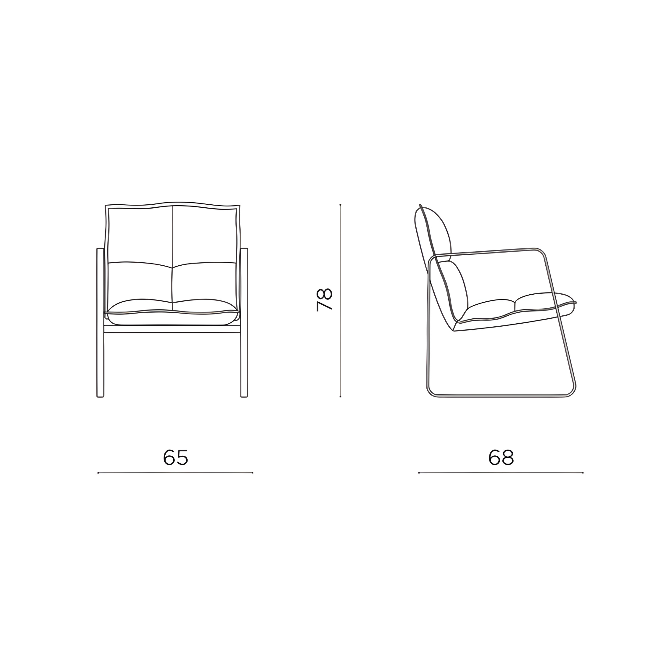 Poltrona moderna in tessuto "Axel" con struttura in metallo cm 68x65 78h