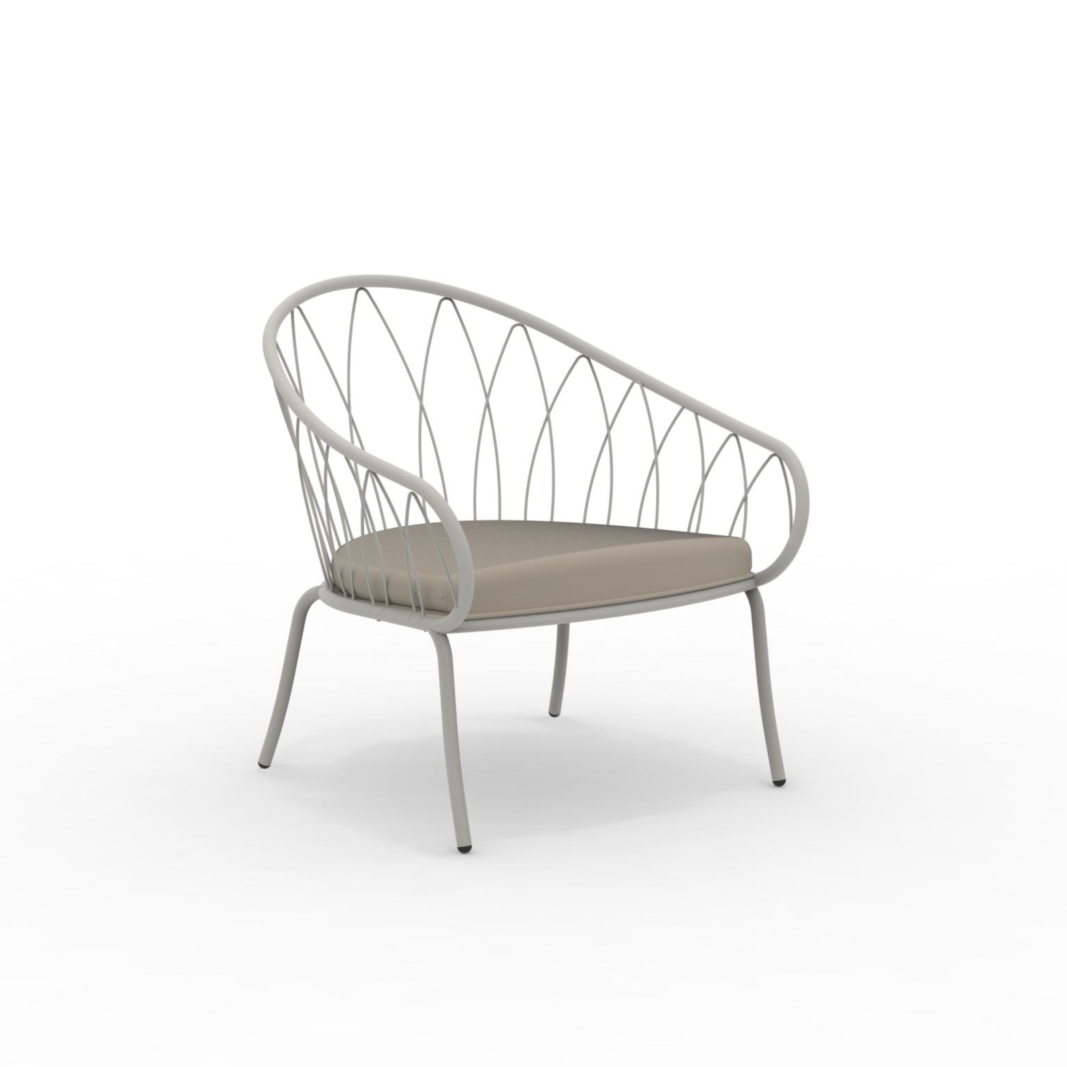 Fauteuil bas de jardin en métal "Flora" chaise longue empilable 75x75 cm 75h