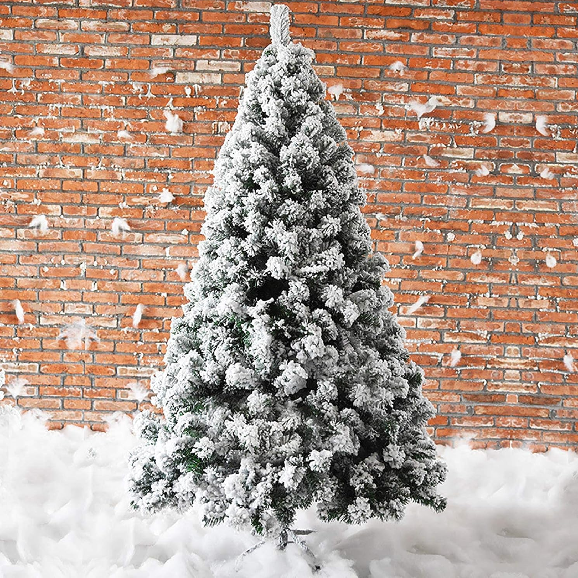 Albero di Natale innevato "Fiocco" in PVC di altissima qualità + Flock