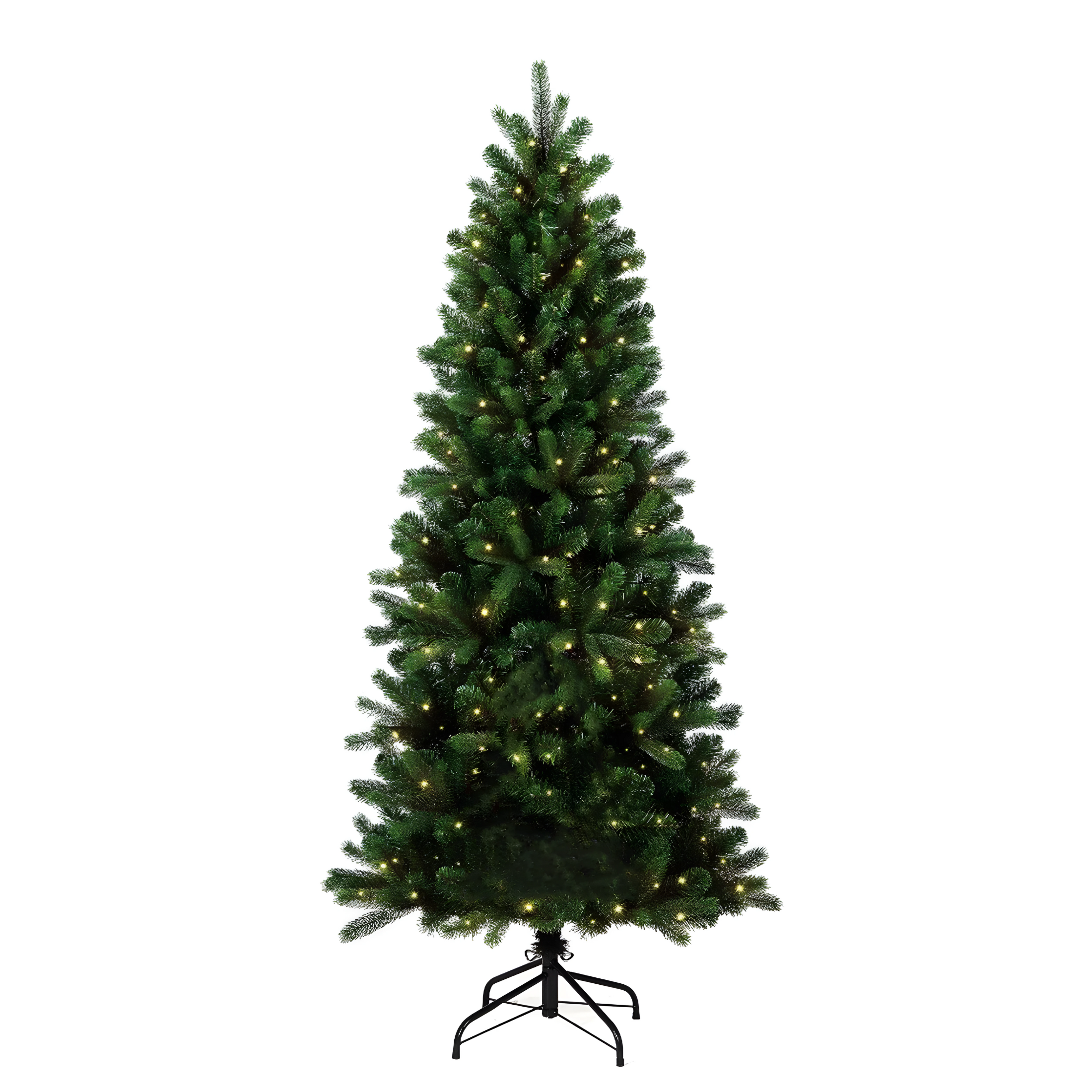 Albero di Natale slim "Gioia" con luci a LED in PVC di altissima qualità