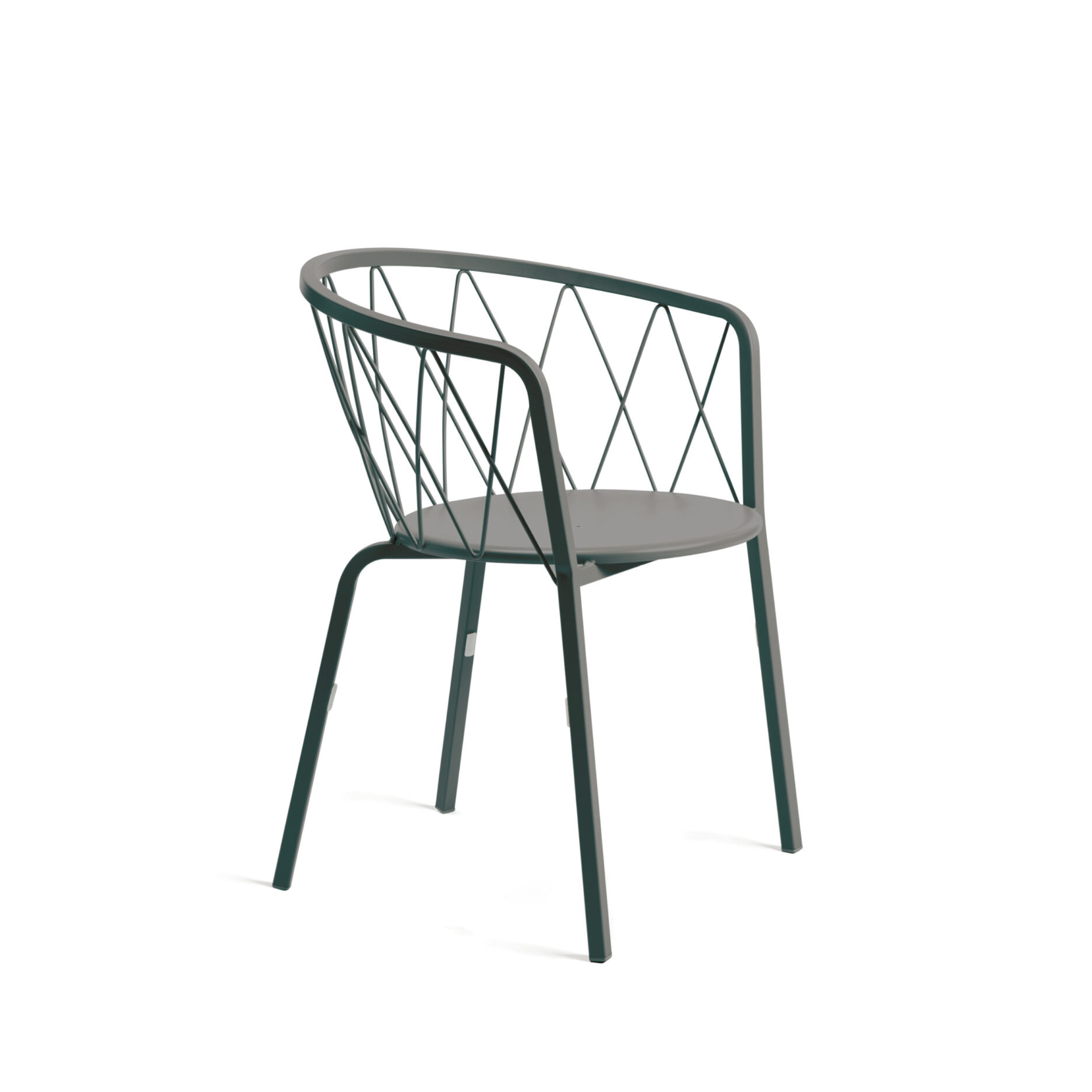 Poltrona da giardino in metallo verniciato "Daisy" sedia impilabile cm 57x55 75h