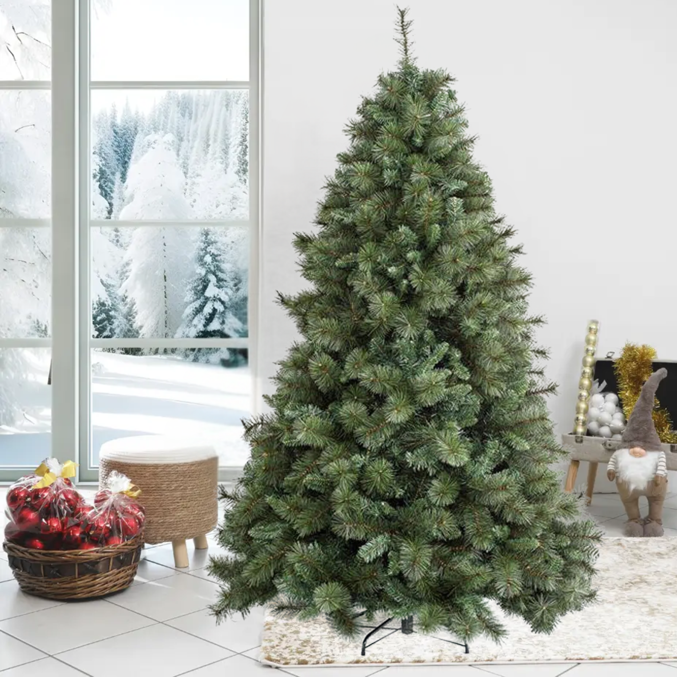 Albero di Natale "Holly" in PP effetto aghi di pino + PVC di altissima qualità