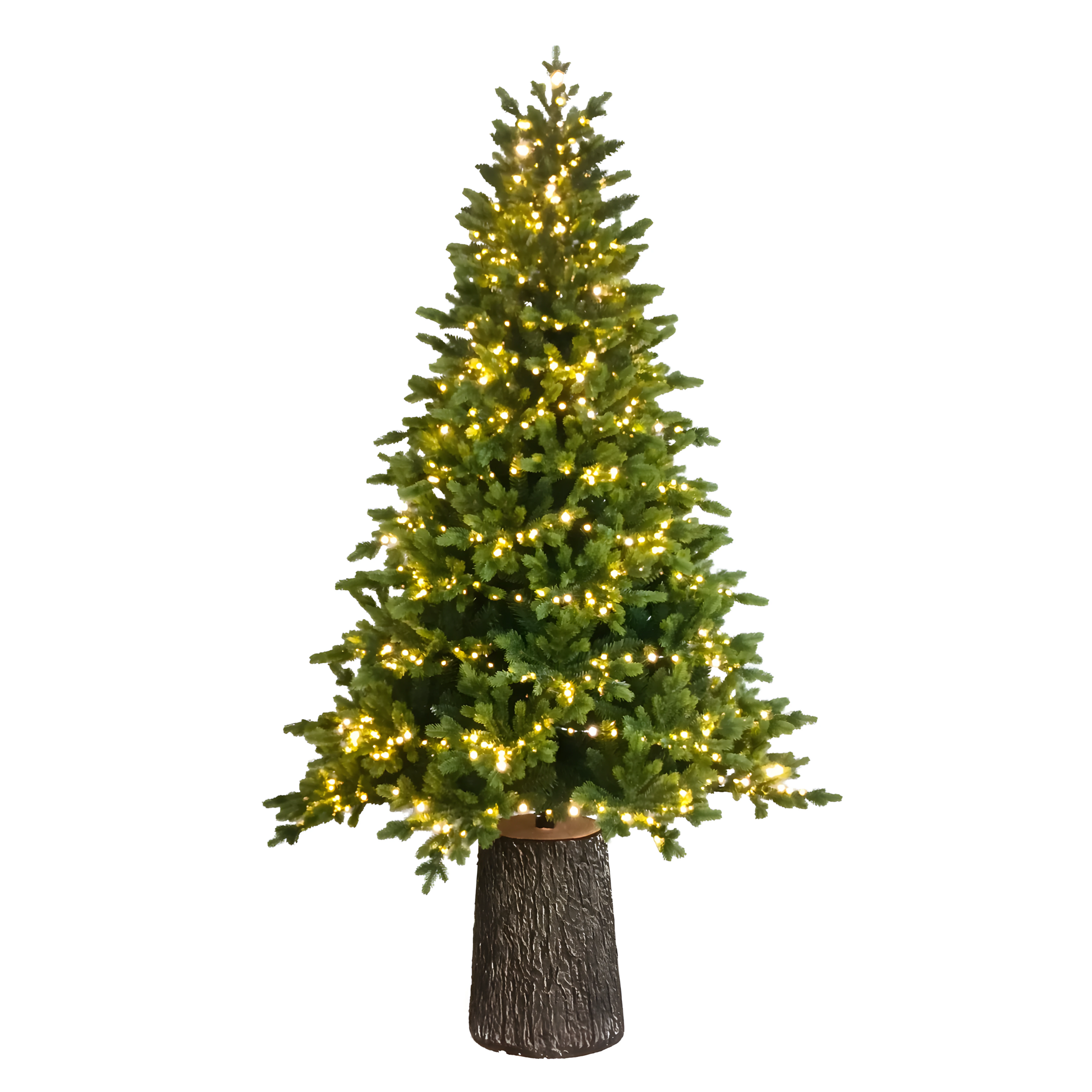 Albero di Natale con Led e tronco "Italia" moderno in PE effetto Real Touch cm 210h