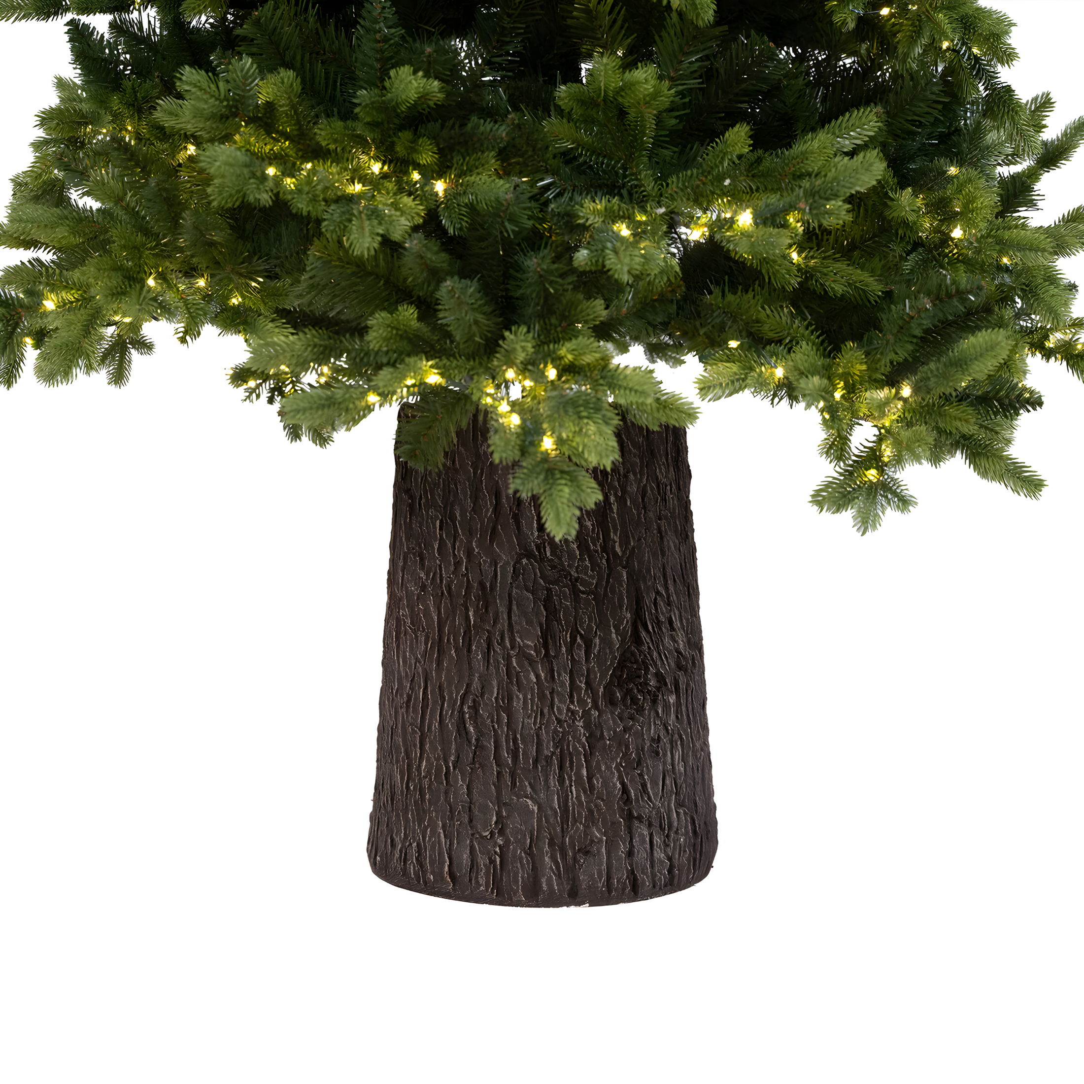 Albero di Natale con Led e tronco "Italia" moderno in PE effetto Real Touch cm 210h