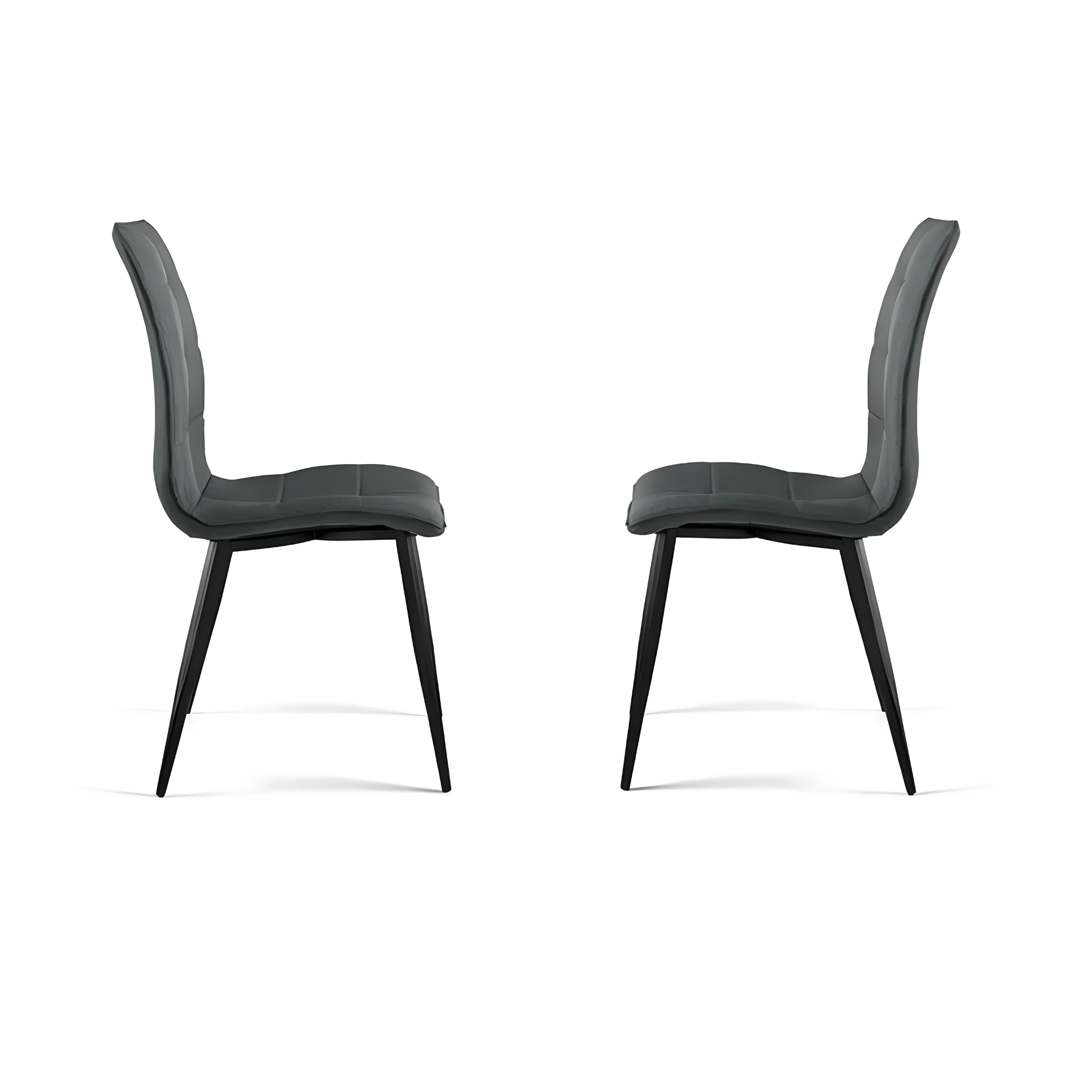 Set di sedie da pranzo "Linfa" in tessuto con base in metallo verniciato nero cm 43x58 96h