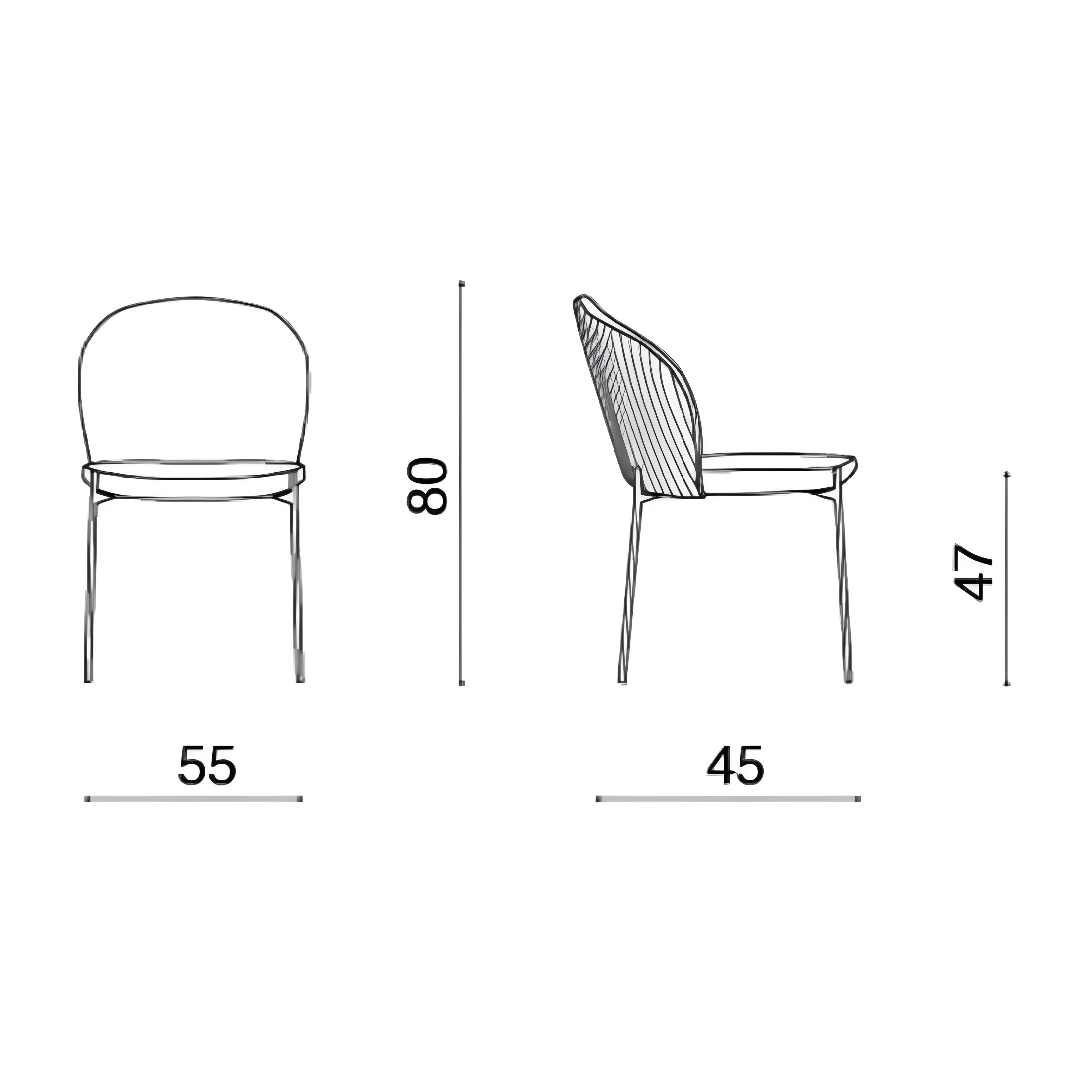 Set sedie moderne in velluto "Megan" con struttura in metallo dorato cm 55x45 80h