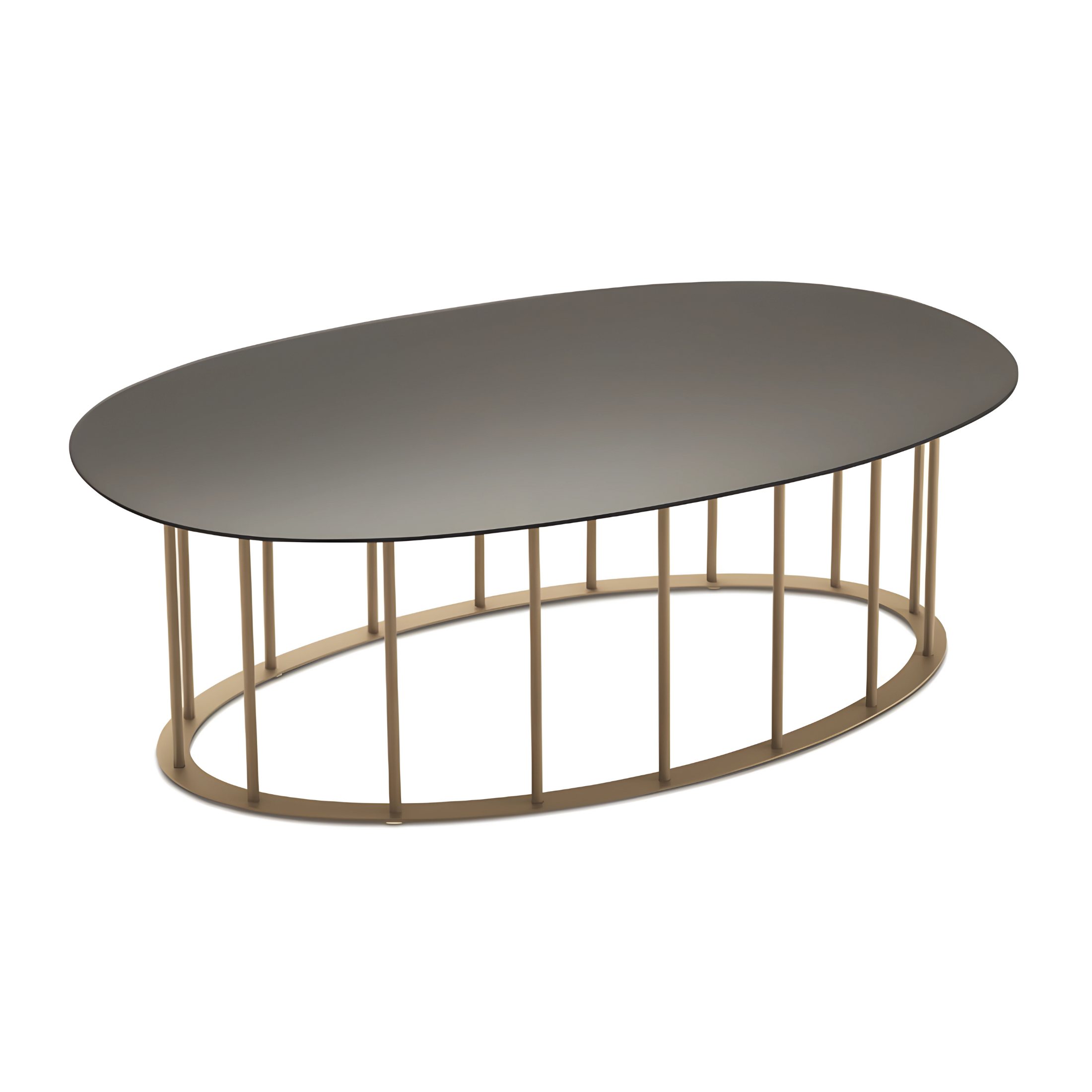 Elegante mesa de centro "Mute" con base de metal