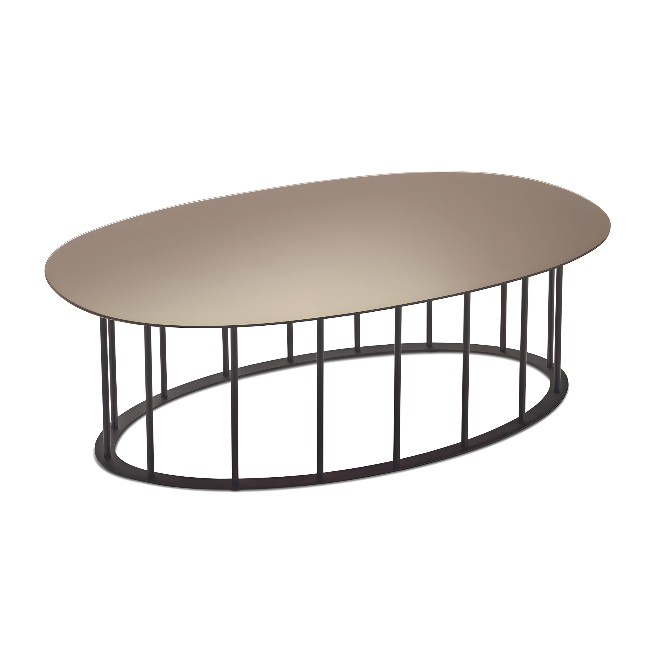 Elegante mesa de centro "Mute" con base de metal