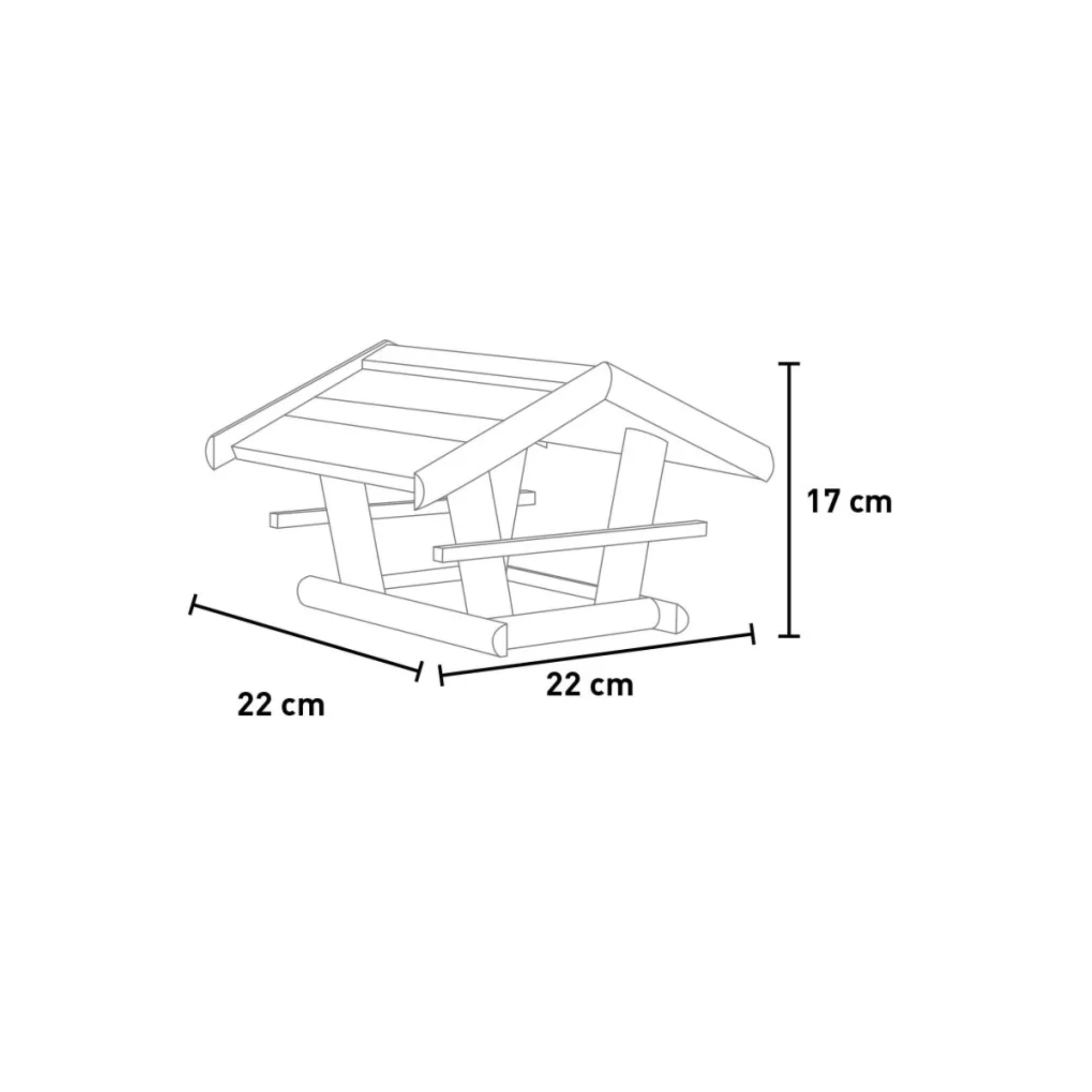 Mangiatoia per uccellini da esterno "Nature" in legno FSC cm 22x22 17h