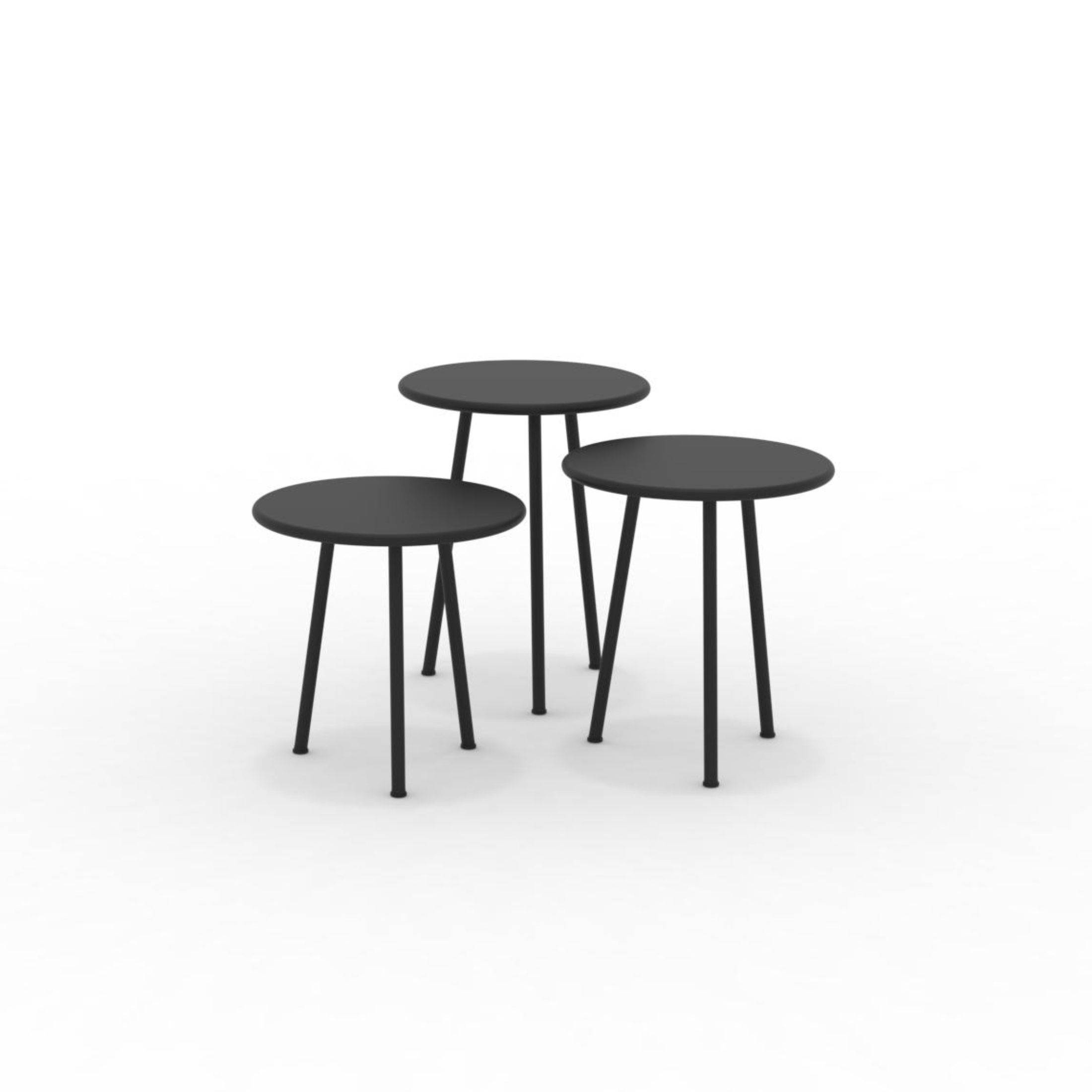 Set di 3 tavoli bassi in metallo "Daisy" tavolo da caffè per giardino cm 40x40