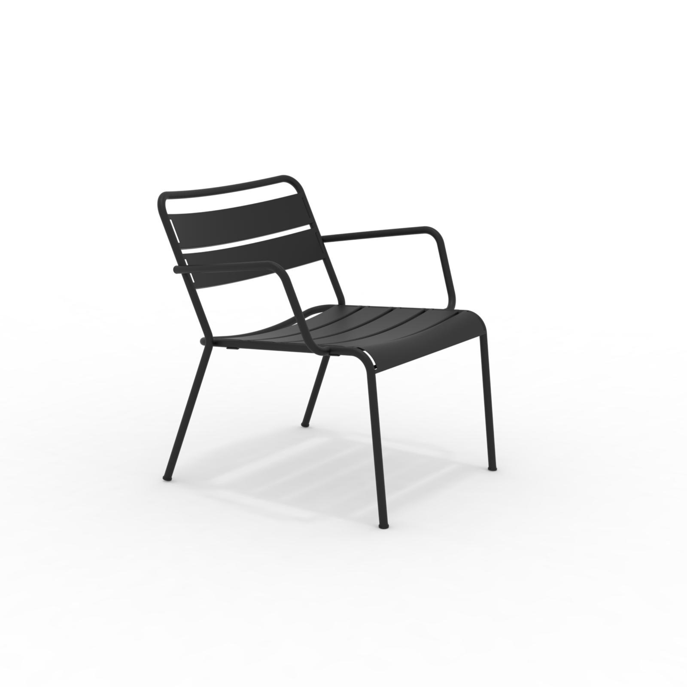 Poltrona bassa in metallo verniciato "Twist" sedia lounge da giardino cm 69x70 72h