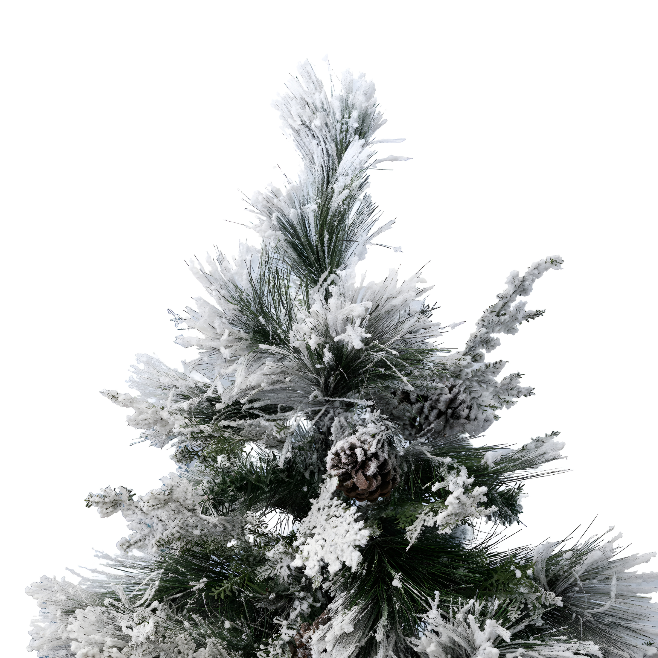 Albero di Natale innevato con pigne "Nevischio" in PE effetto Real Touch + PP cm 240h