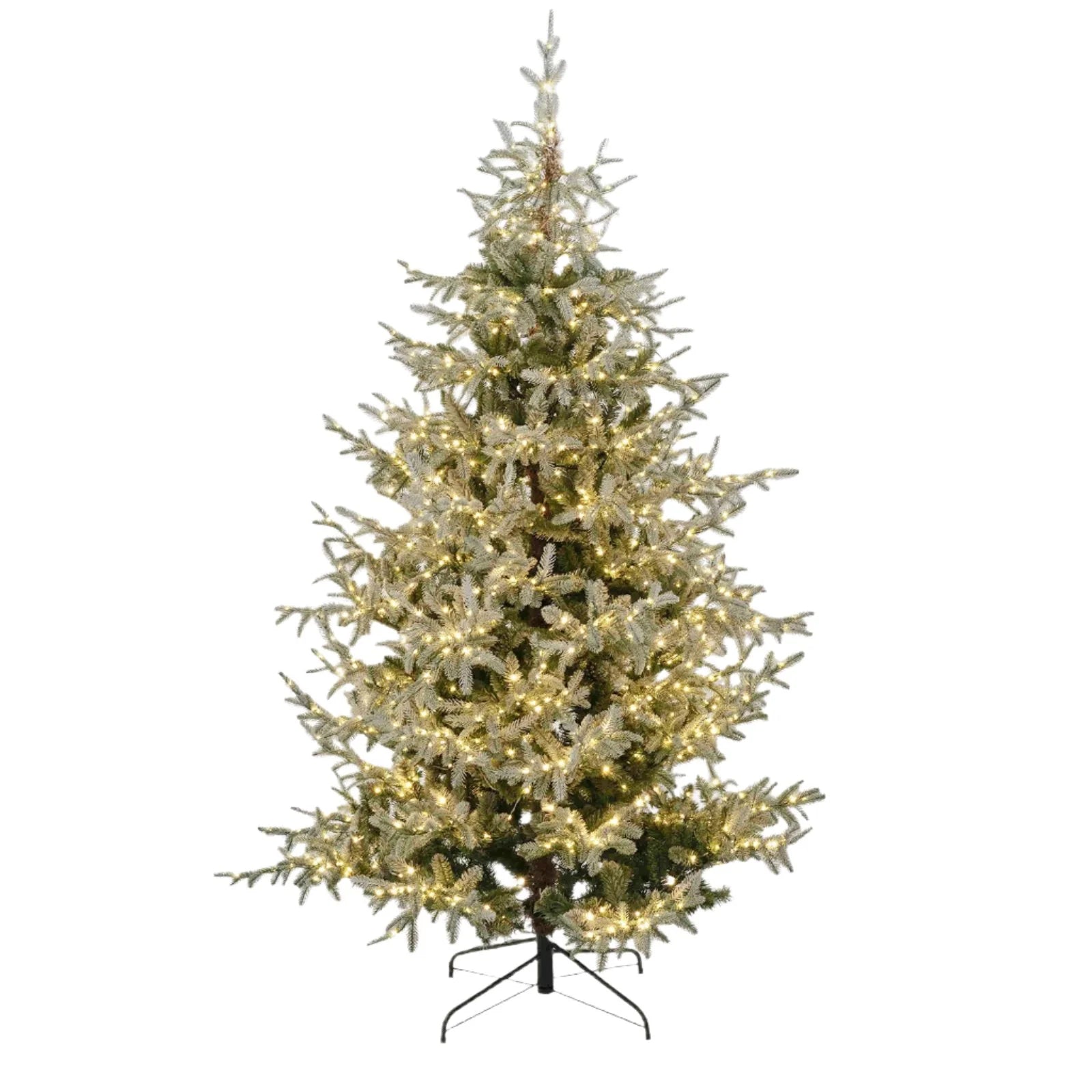 Albero di Natale innevato "Sistem flok" 240cm con micro led in PE effetto Real Touch + PVC + Flock