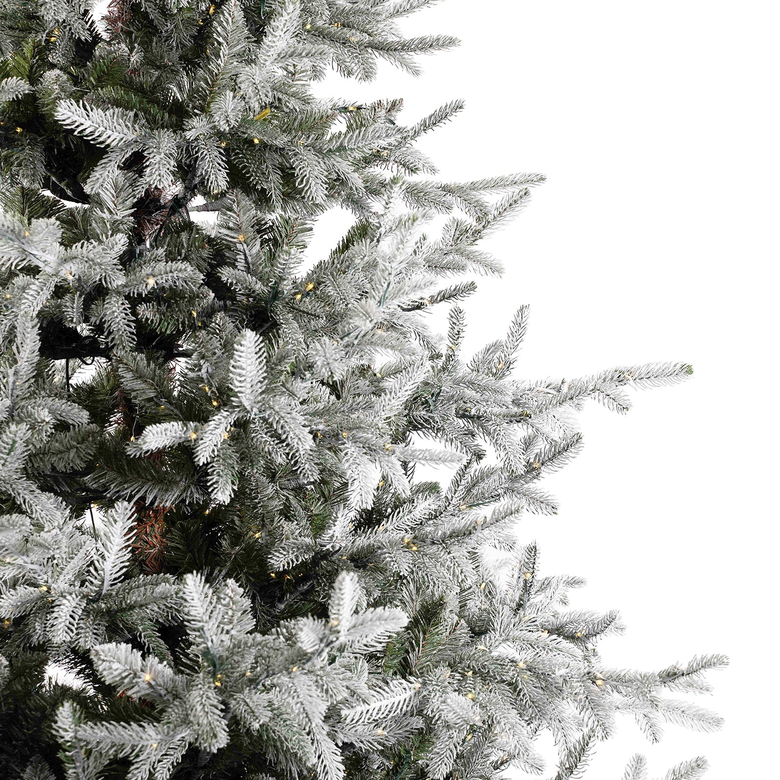 Albero di Natale innevato "Sistem flok" 240cm con micro led in PE effetto Real Touch + PVC + Flock