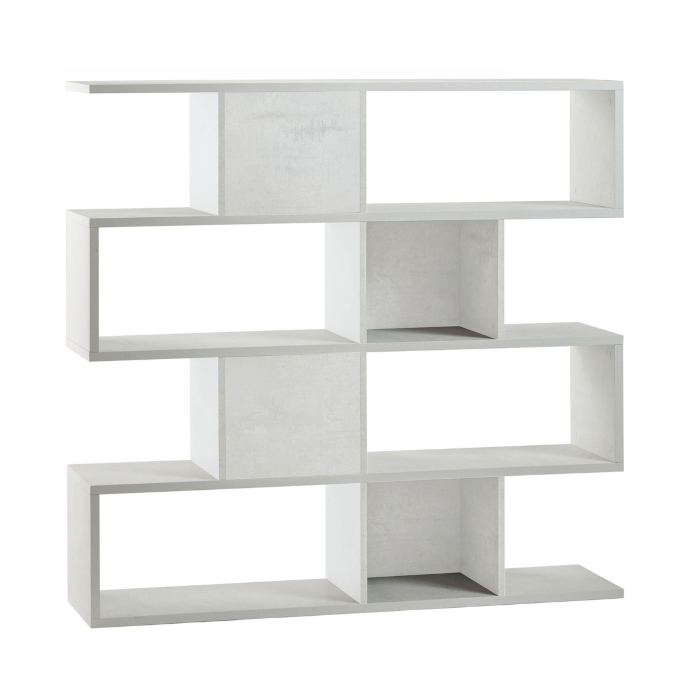 Libreria divisoria modulare "Riflessioni" in legno 4 piani moderna cm 150x38 144h