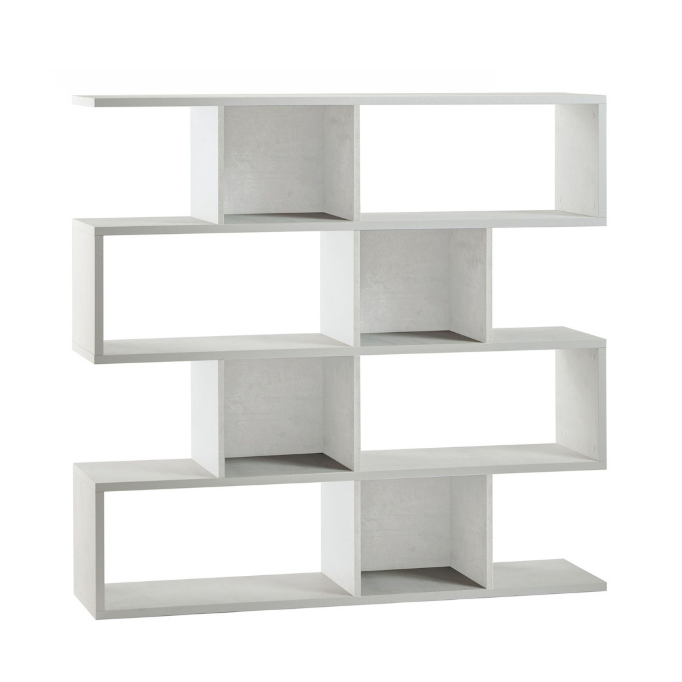 Librería modular divisoria "Riflessioni" de madera, 4 estantes, moderna 150x38 cm 144h