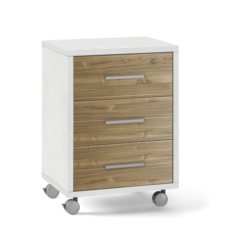 Mueble versátil "Double" de madera 3 cajones con ruedas 51x41 71h cm