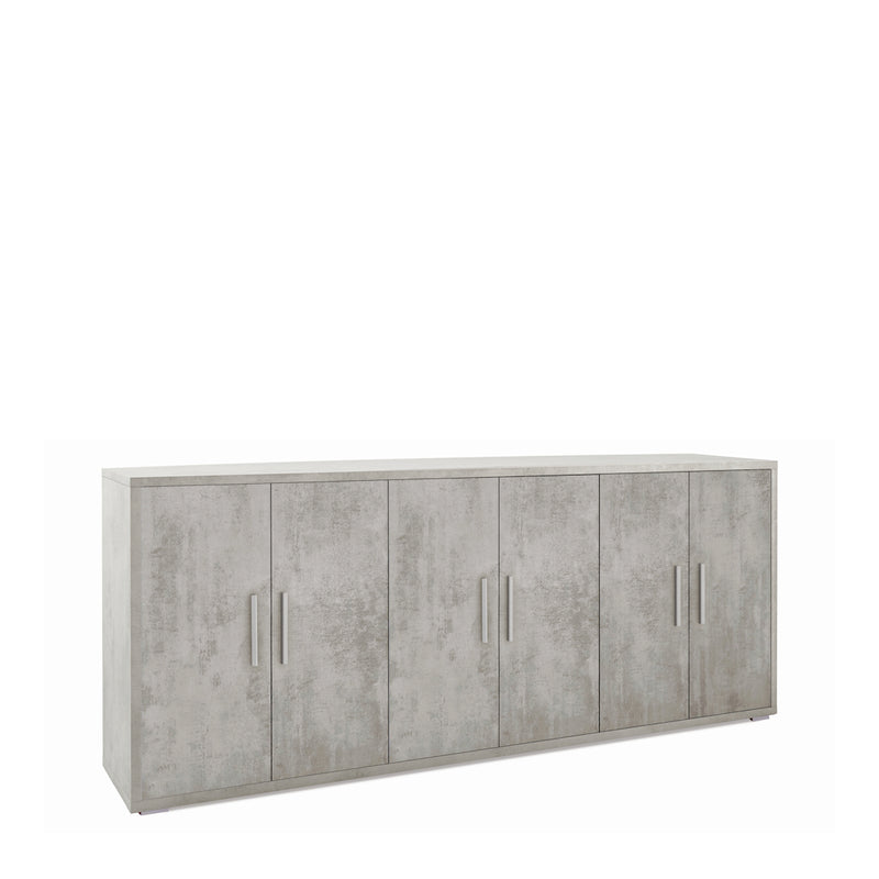 Mobile credenza in legno 6 ante "Parigi" moderno cm 203x41 84h