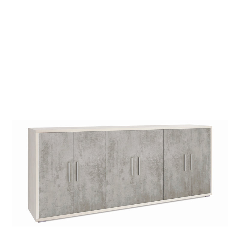 Mobile credenza in legno 6 ante "Parigi" moderno cm 203x41 84h