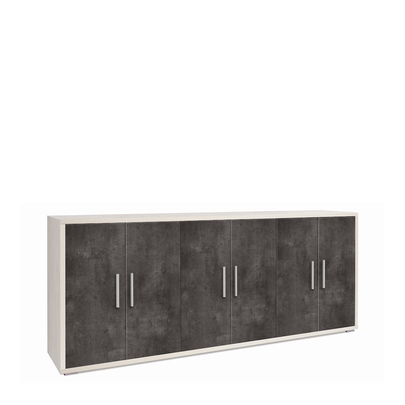 Mobile credenza in legno 6 ante "Parigi" moderno cm 203x41 84h