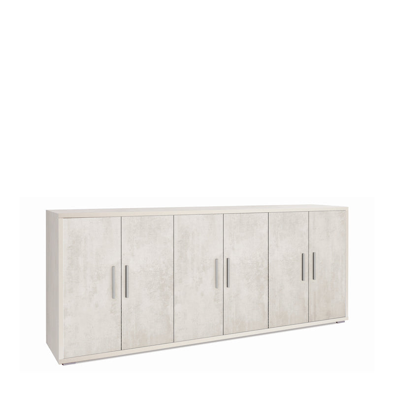 Mobile credenza in legno 6 ante "Parigi" moderno cm 203x41 84h