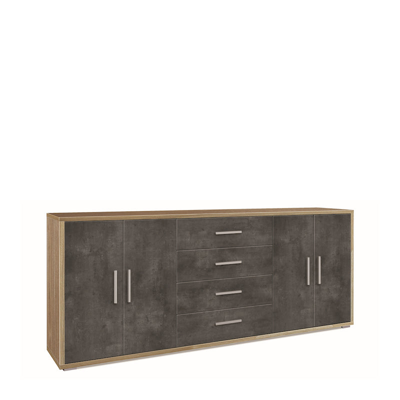 Mueble de madera "Roby" aparador con 4 puertas y 4 cajones 203x41 cm 84h