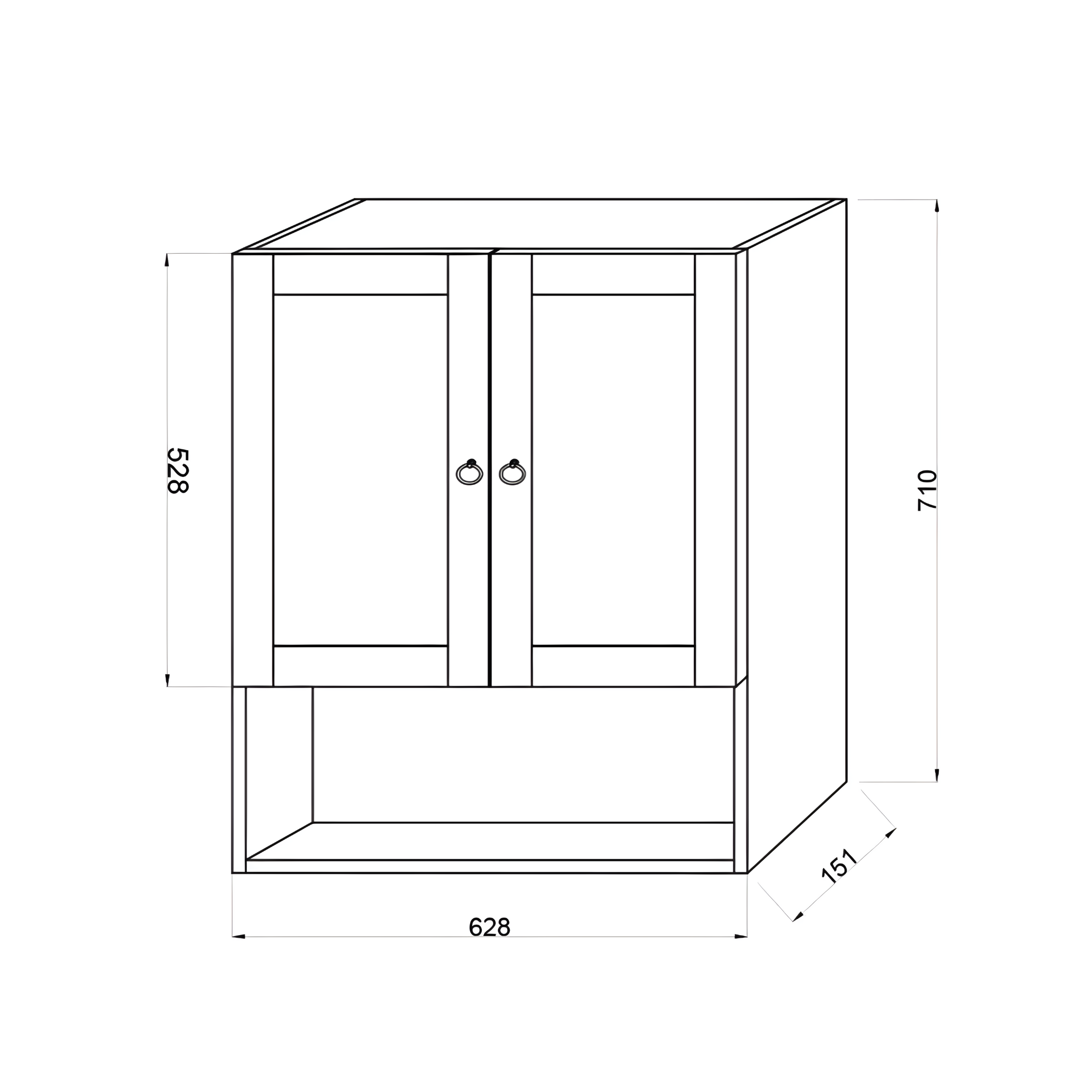 Mobili da bagno "Loxen" dal design classico con lavabo integrato in ceramica con specchio