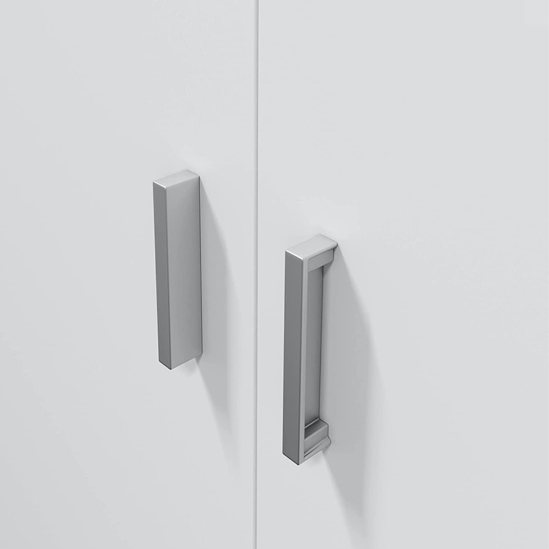 Kit armario multiusos 2 puertas madera blanca, porta escobas, 73x37 cm