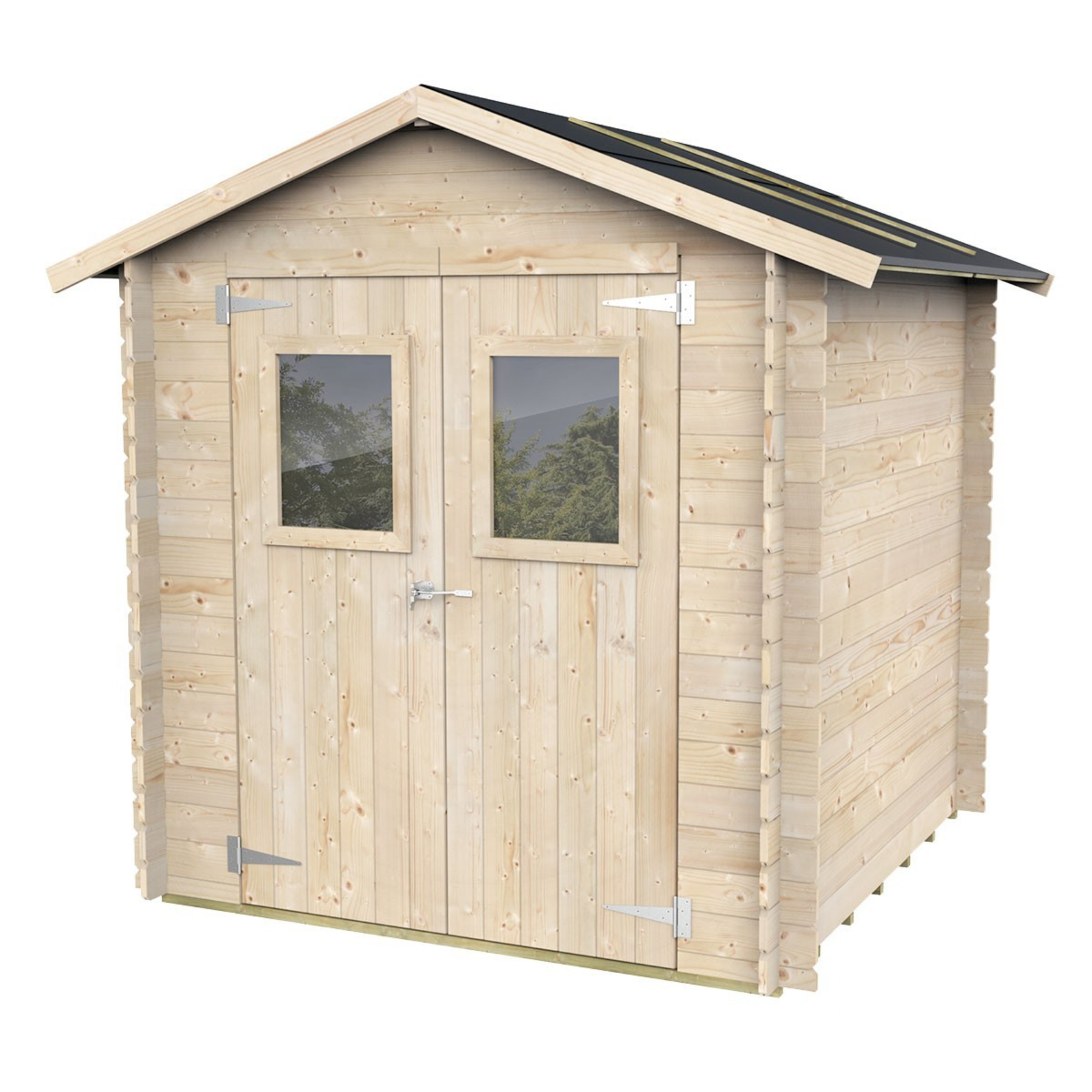 Cobertizo de jardín de madera con puerta doble ventana "Hobby" 200x200 cm 200h