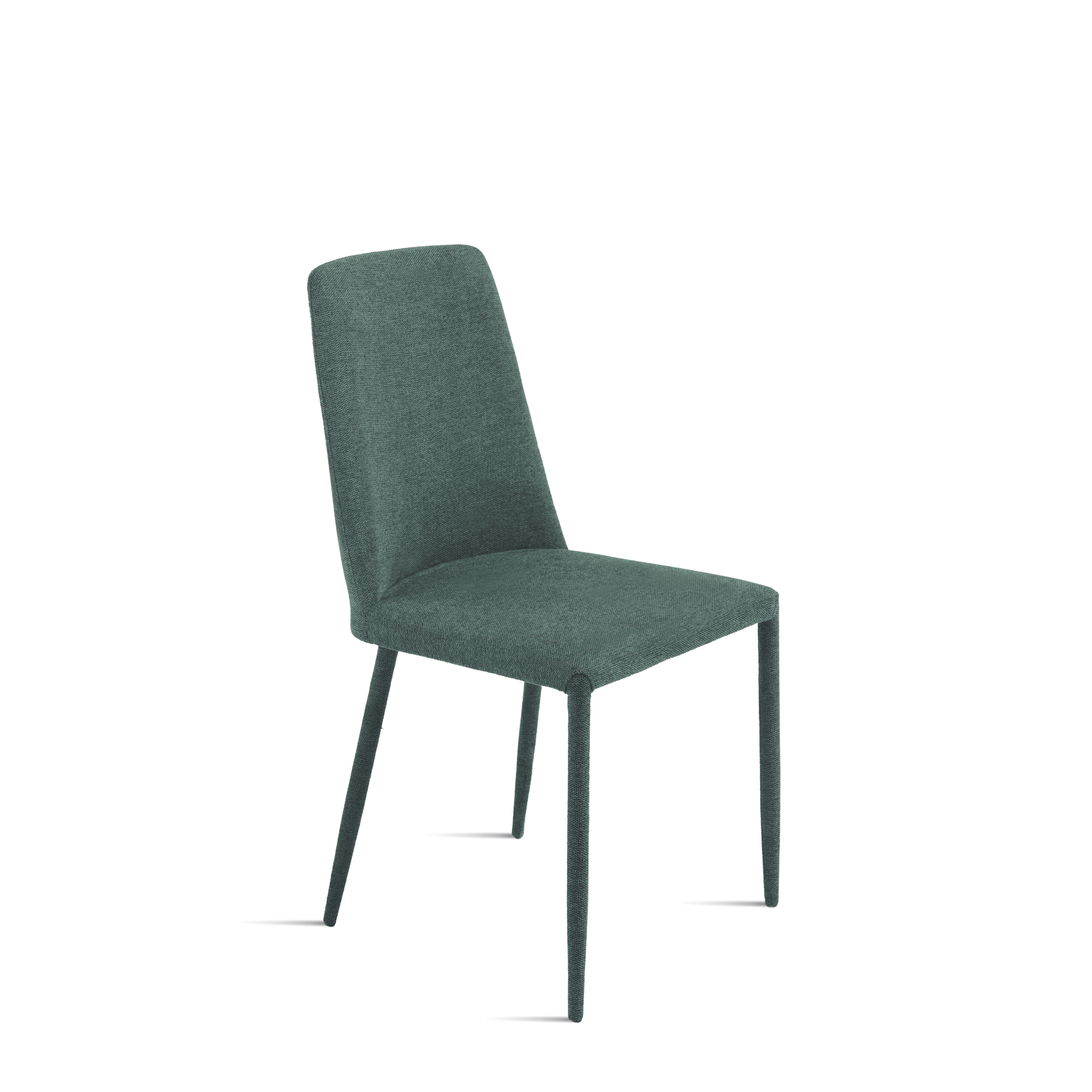 Set di sedie in tessuto imbottite "Ettore" con gambe rivestite e piedini cm 47x56 h93